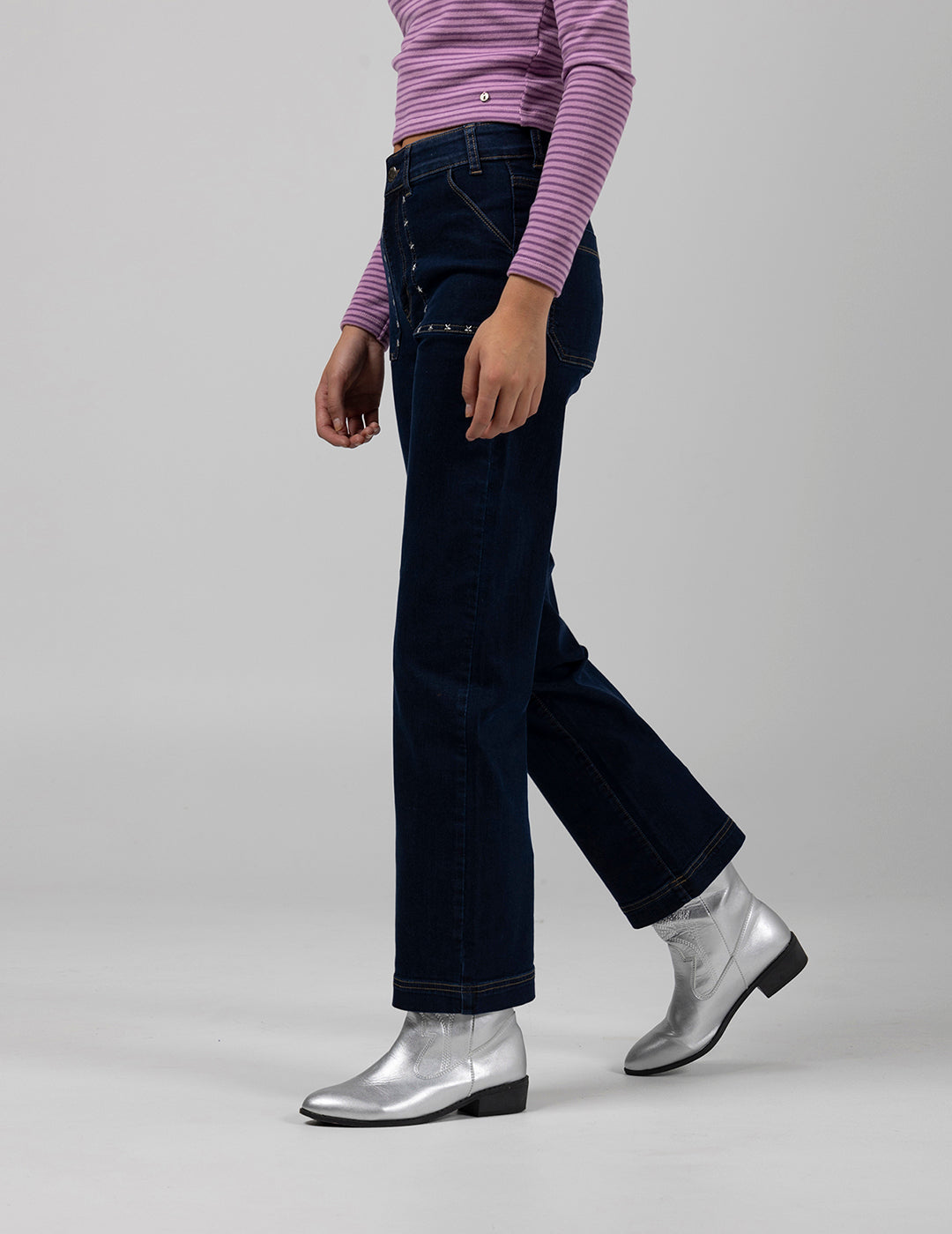 PANTALÓN TEEN DENIM CULOTTE ÍNDIGO OSCURO