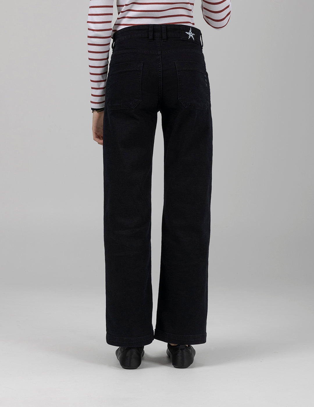 PANTALÓN TEEN DENIM CULOTTE NEGRO DELAVÉ