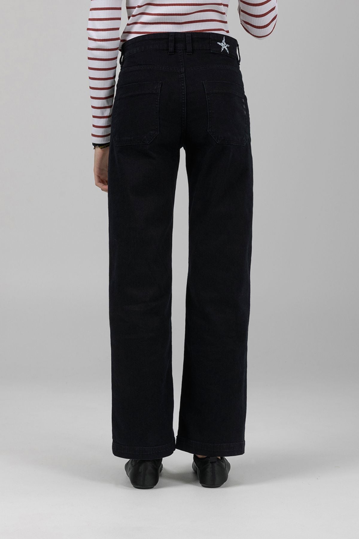 PANTALÓN TEEN DENIM CULOTTE NEGRO DELAVÉ