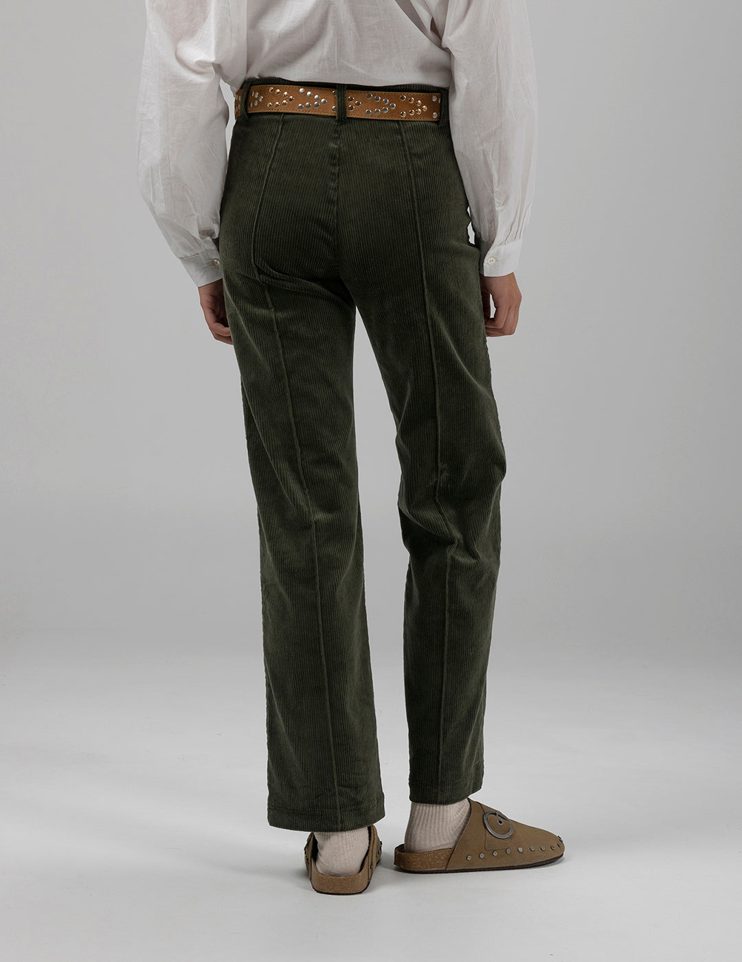 PANTALÓN TEEN PANA CULOTTE VERDE MILITAR