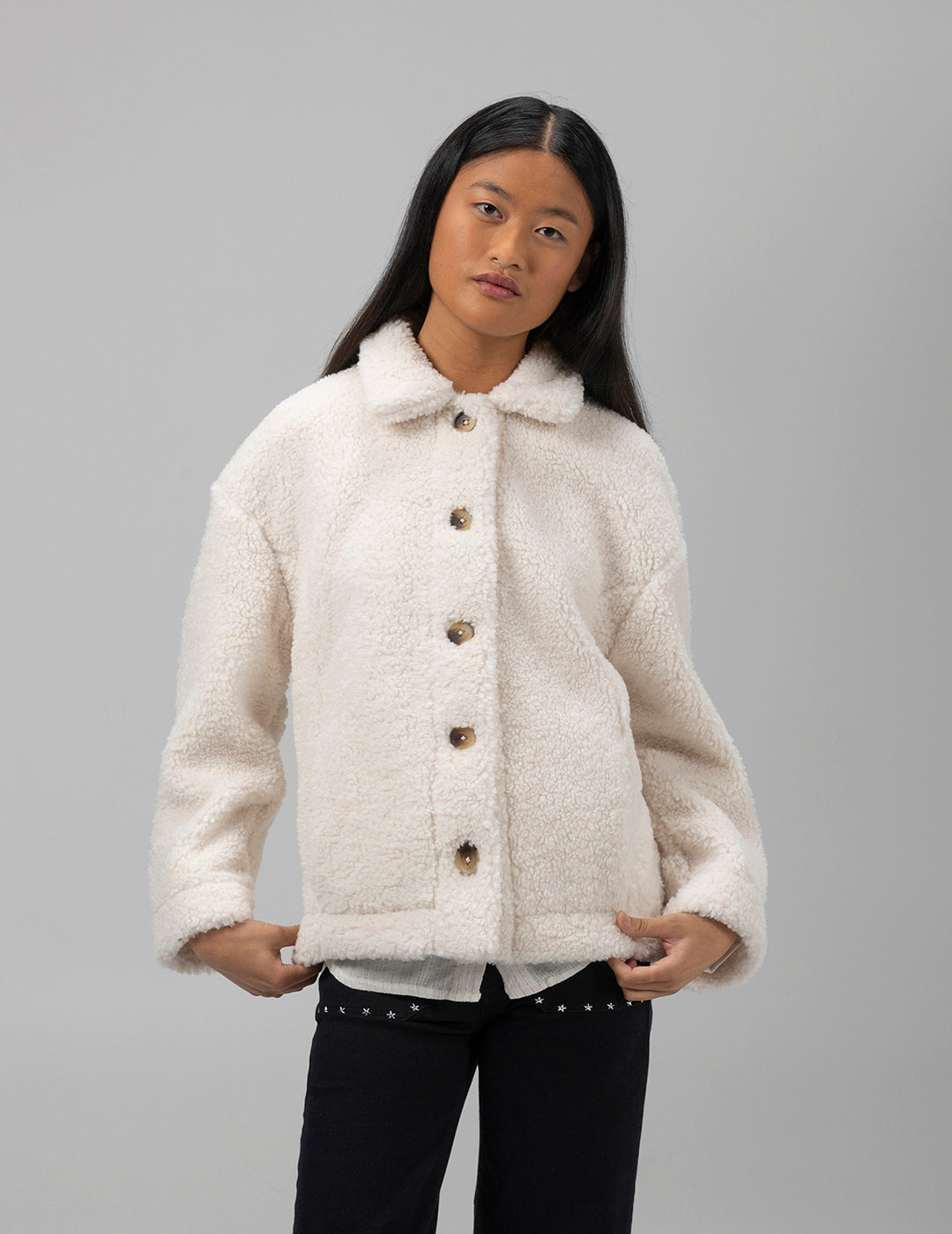 TEEN OFF-WHITE SHEEPSKIN JACKET