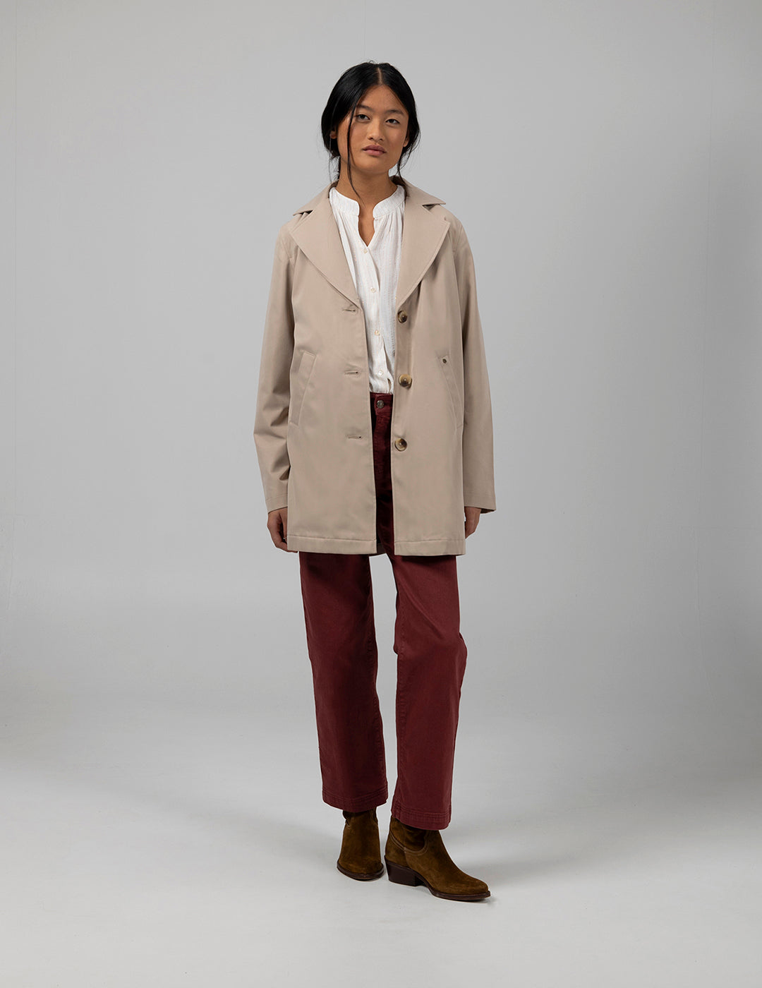 TEEN TRENCH COAT WITH SAND BUTTONS