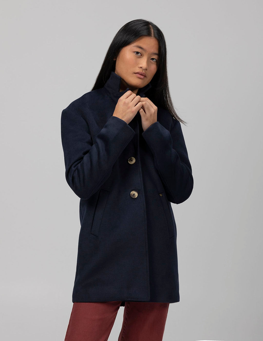 NAVY BLUE TEEN MIDI COAT