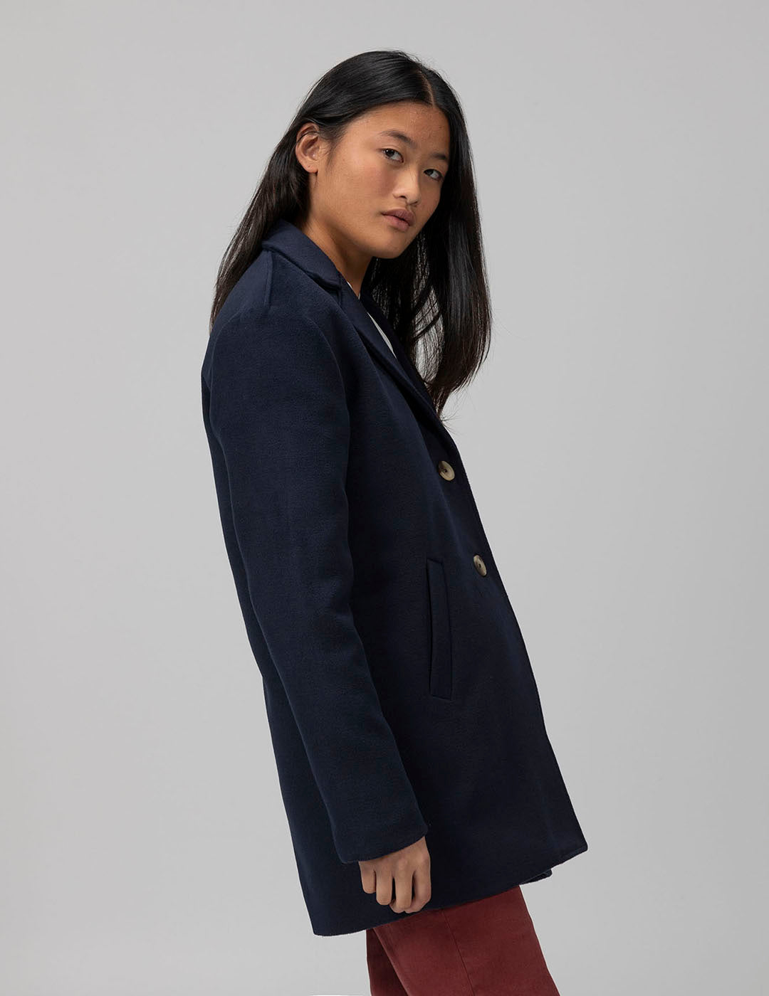 NAVY BLUE TEEN MIDI COAT