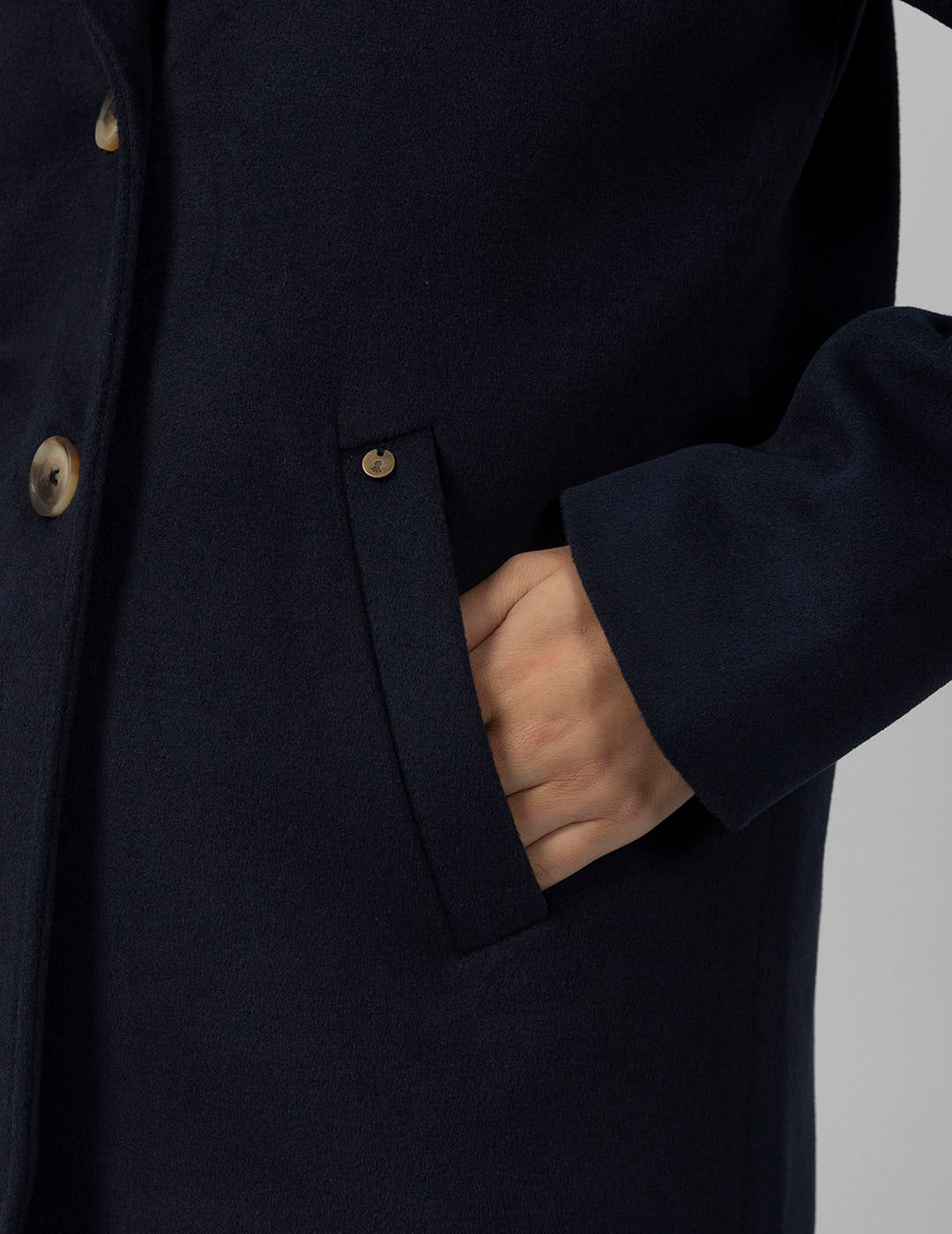 NAVY BLUE TEEN MIDI COAT