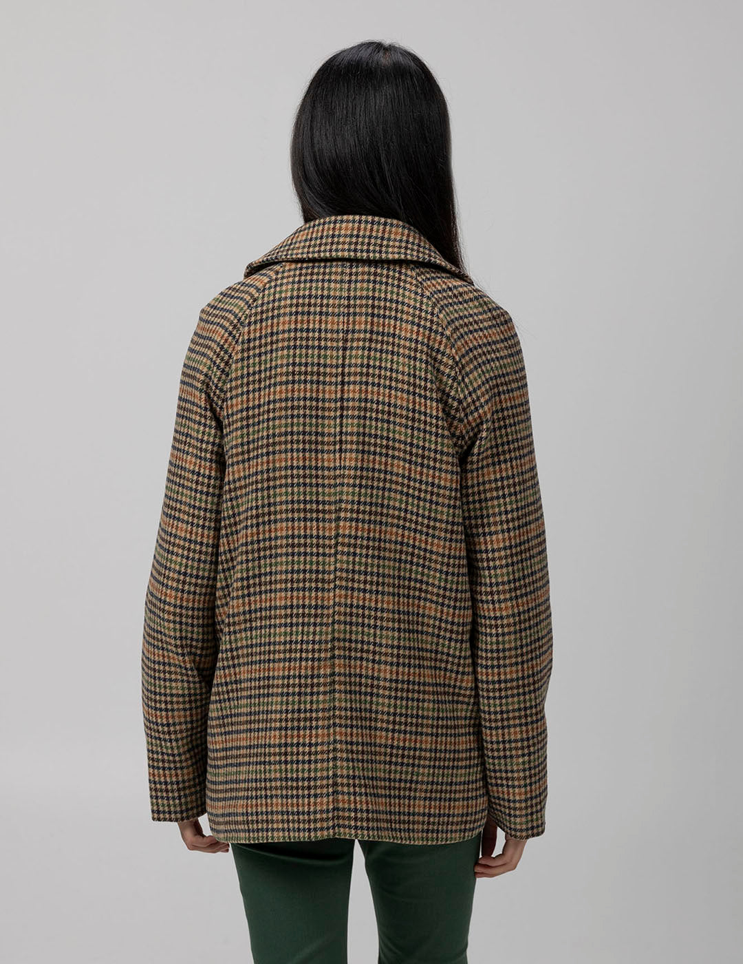 TEEN MIDI COAT WITH MULTICOLOR PRINT CHECK