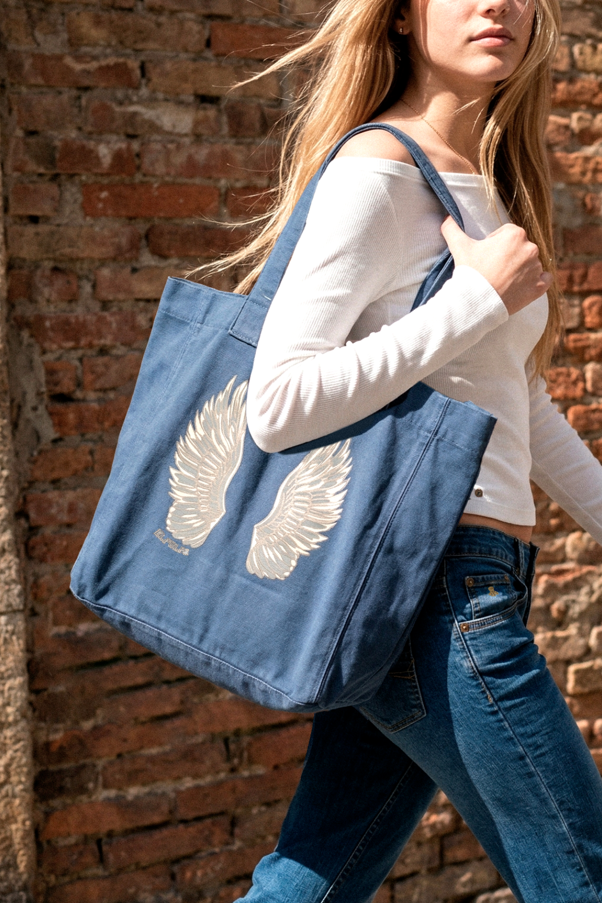 Tote bag teen alas índigo