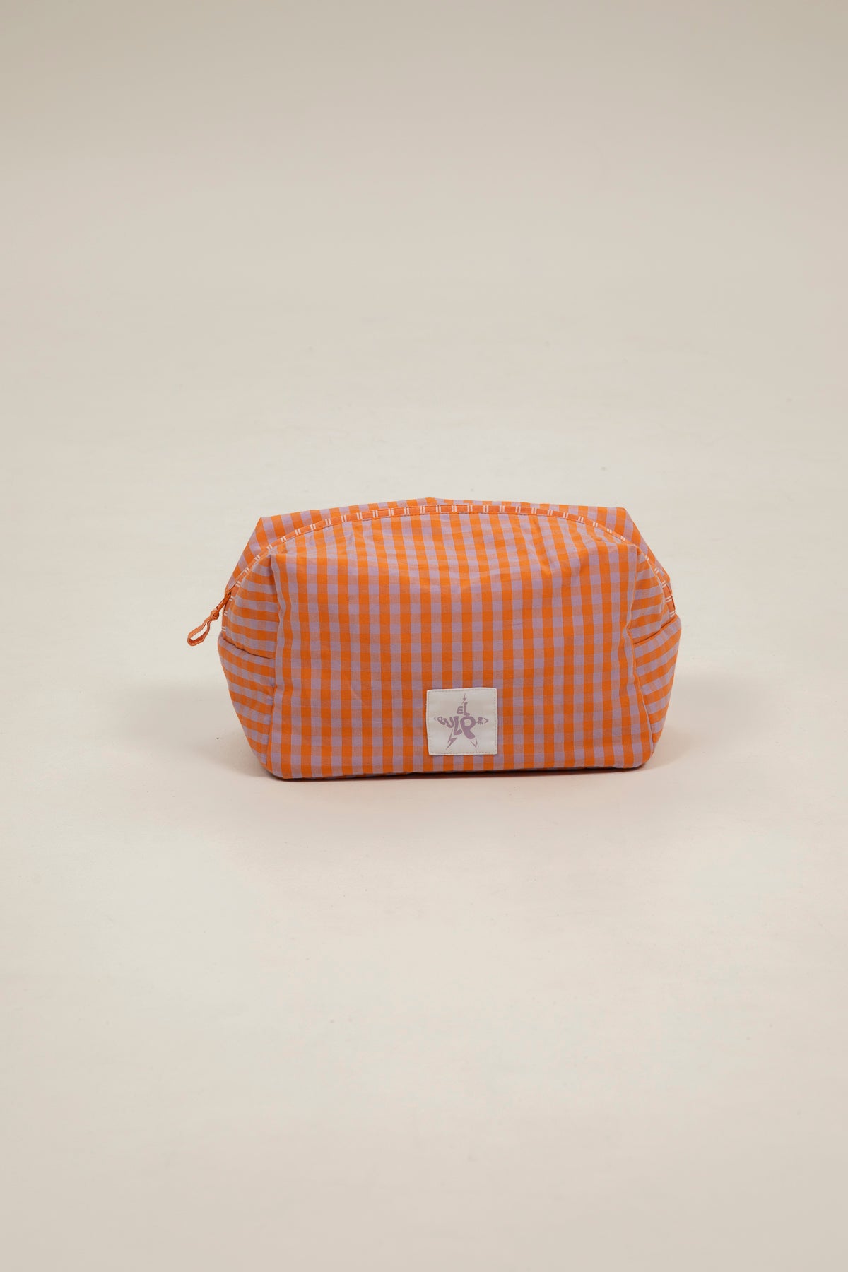 Neceser teen cuadros vichy naranja