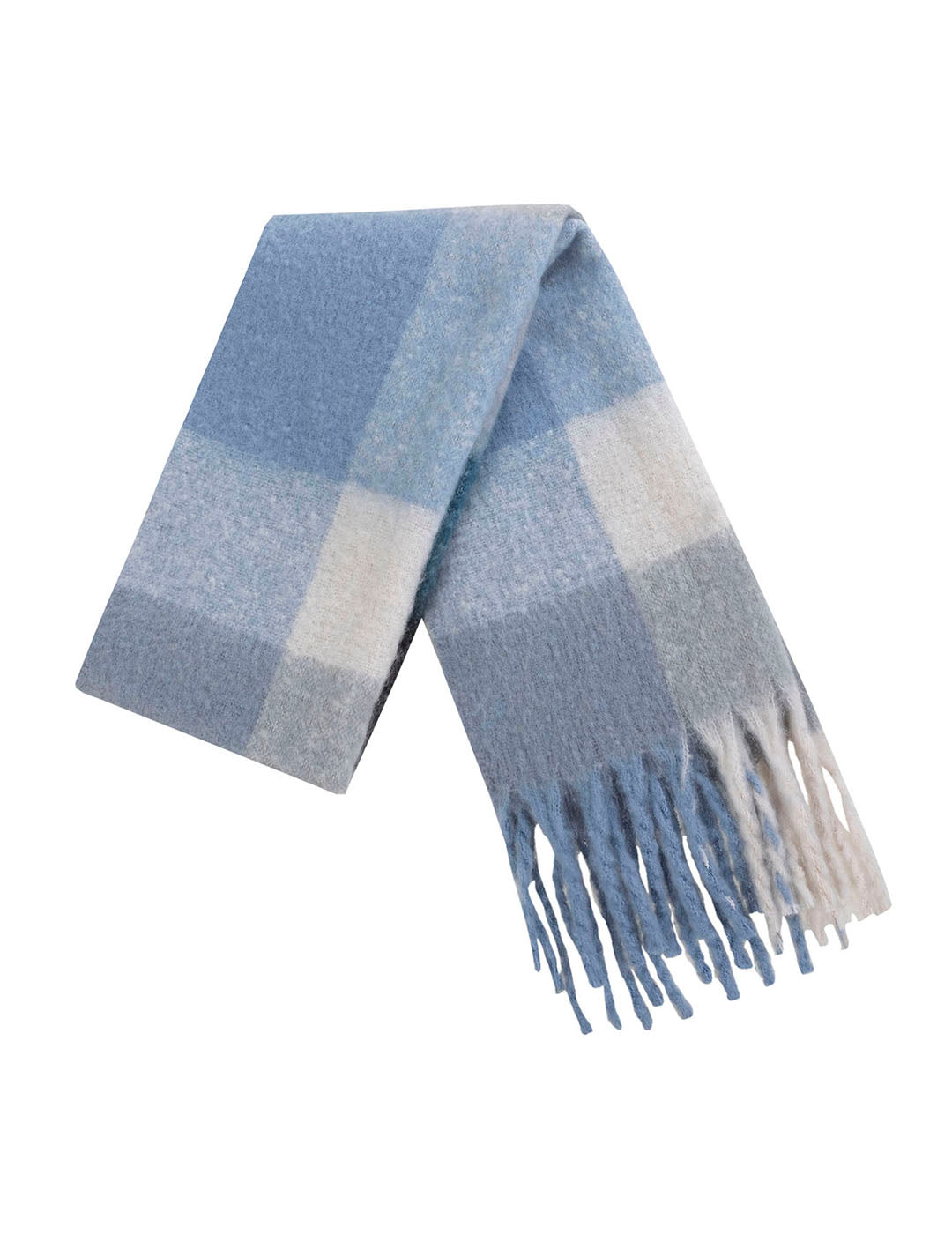 TEEN SCARF WITH SKY BLUE FRINGES