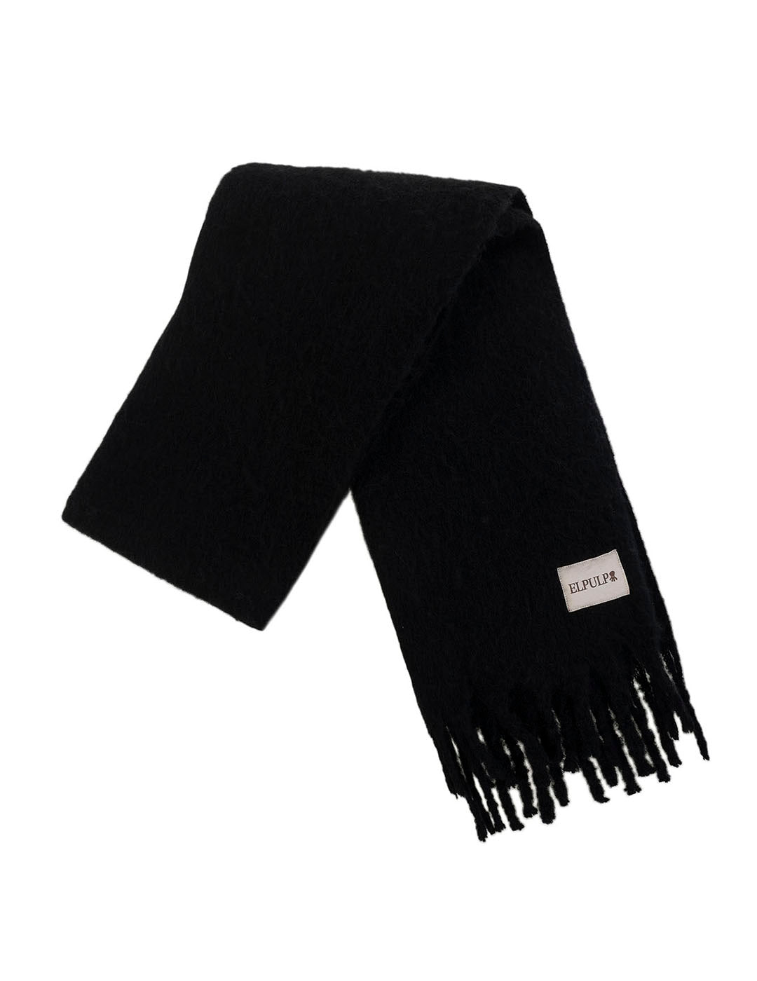 TEEN PLAIN SCARF WITH BLACK FRINGES