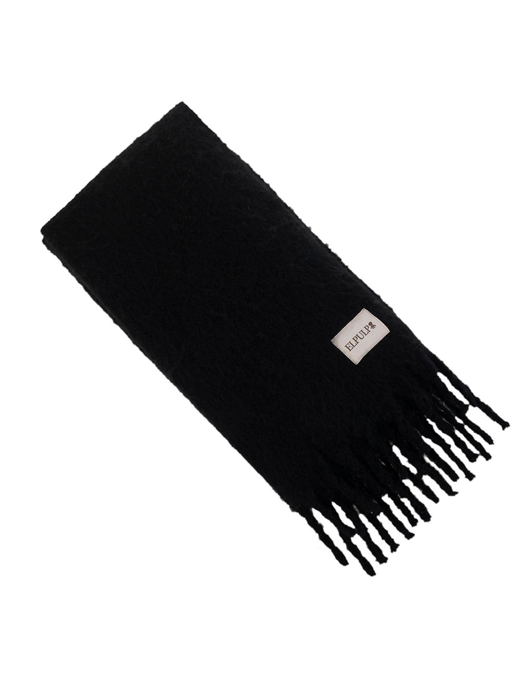 TEEN PLAIN SCARF WITH BLACK FRINGES