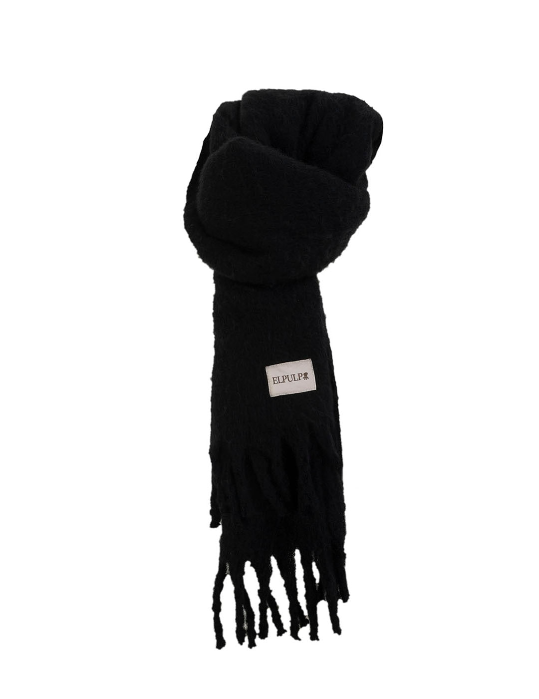 TEEN PLAIN SCARF WITH BLACK FRINGES