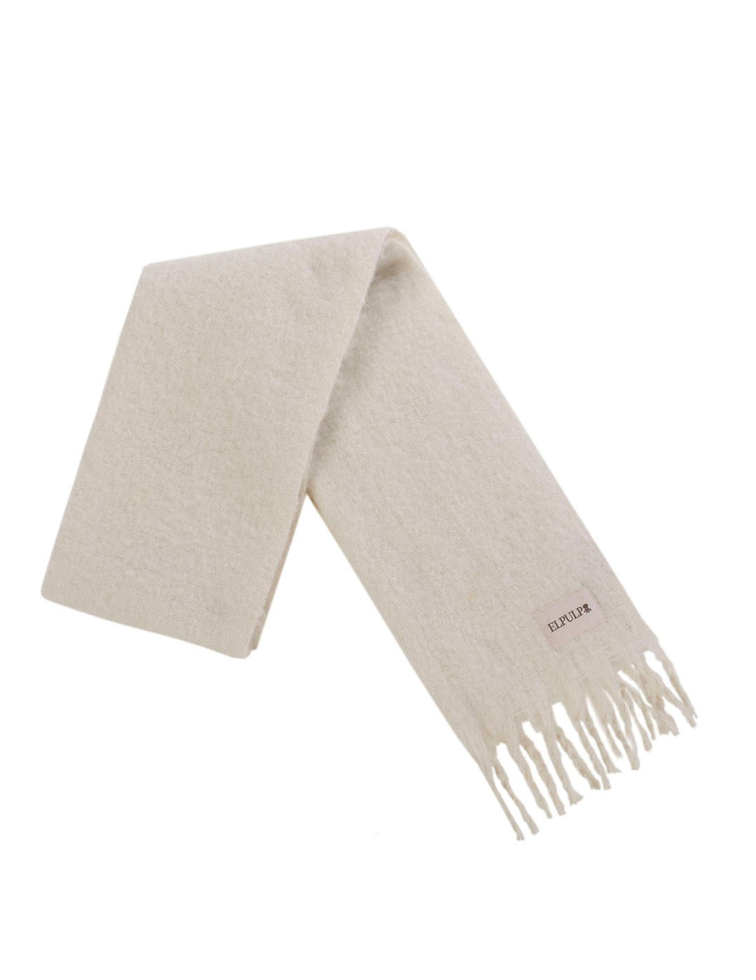 TEEN PLAIN SCARF WITH OFF-WHITE FRINGES