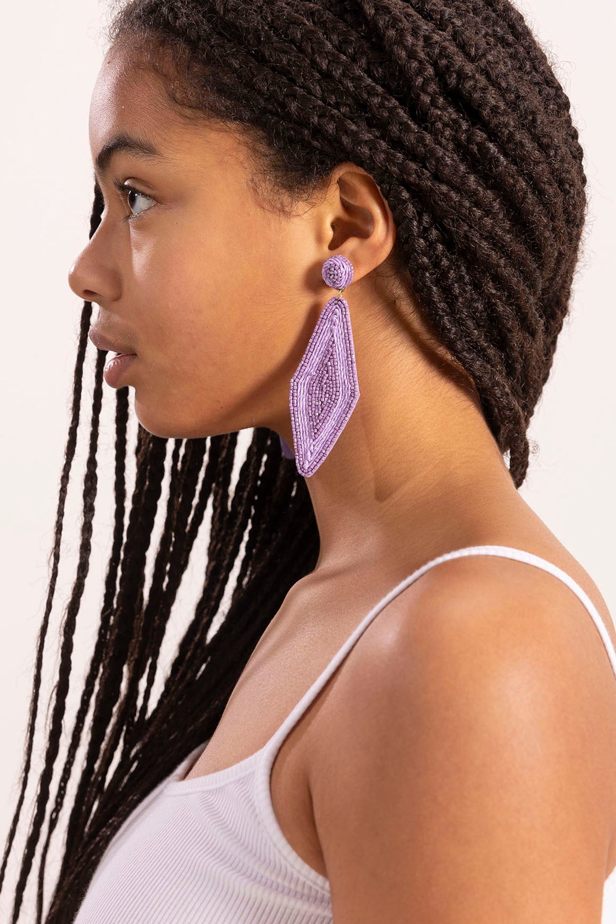 TEEN LILAC RHOMBUS EARRINGS