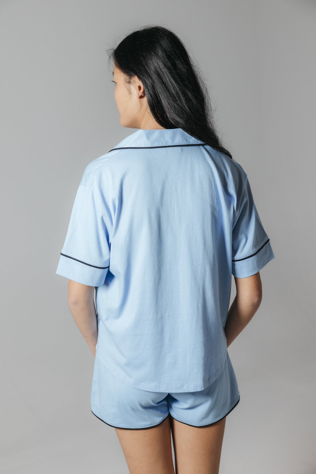 PIJAMAS ADOLESCENTE DE LAPELA AZUL MÉDIO