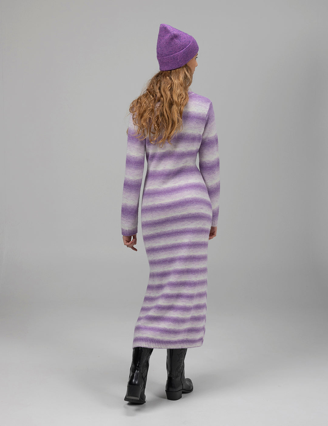 TEEN MIDI KNIT DRESS WITH LILAC OPENING