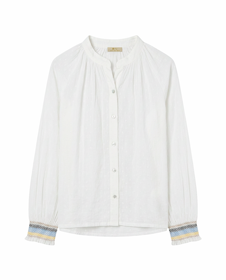 Blusa teen plumeti puños elásticos blanco puro