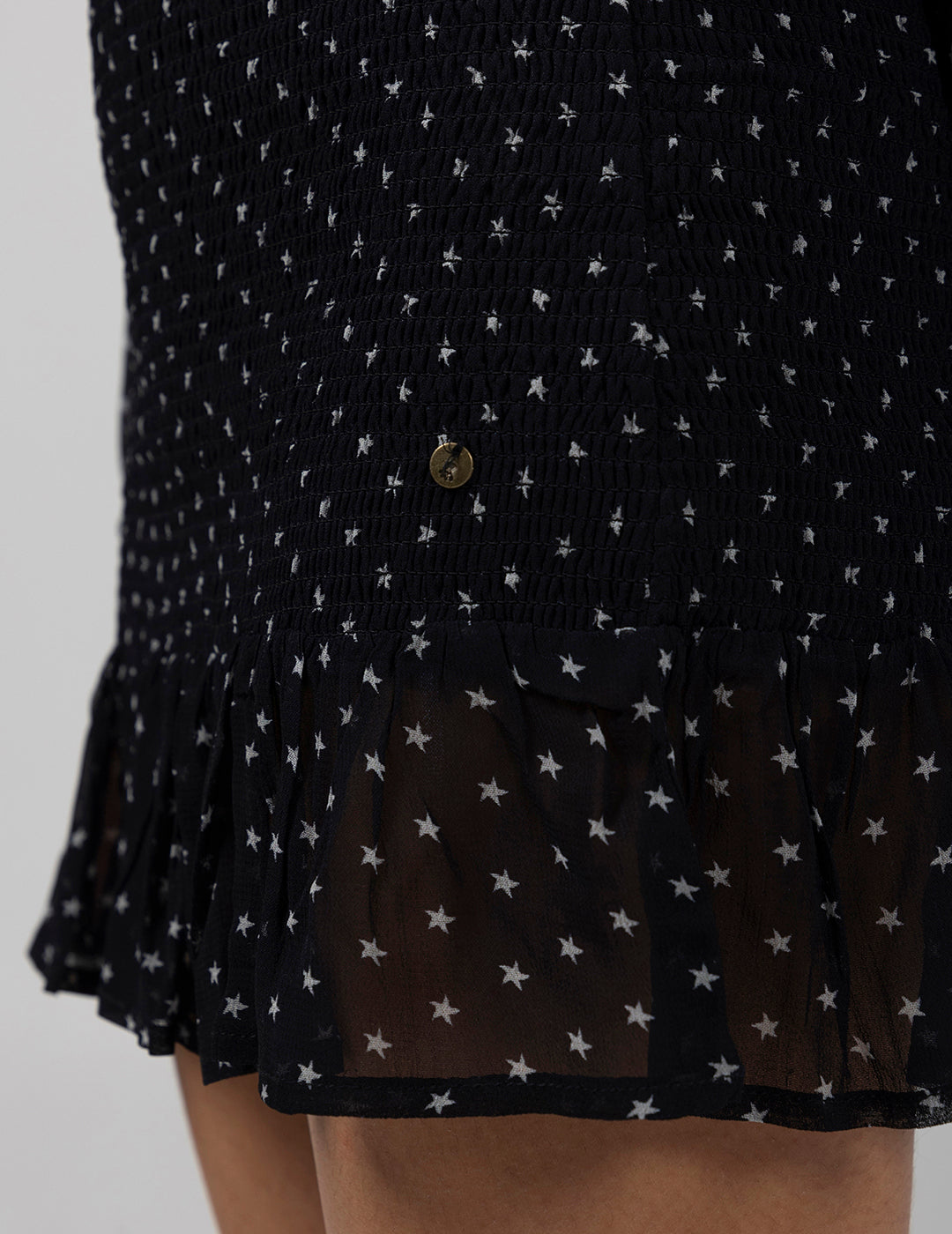 TEEN SKIRT WITH ELASTIC STAR PRINT BLACK