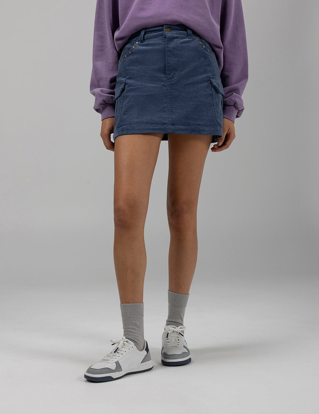 TEEN CORDUROY SHORT SKIRT INDIGO DELAVÉ