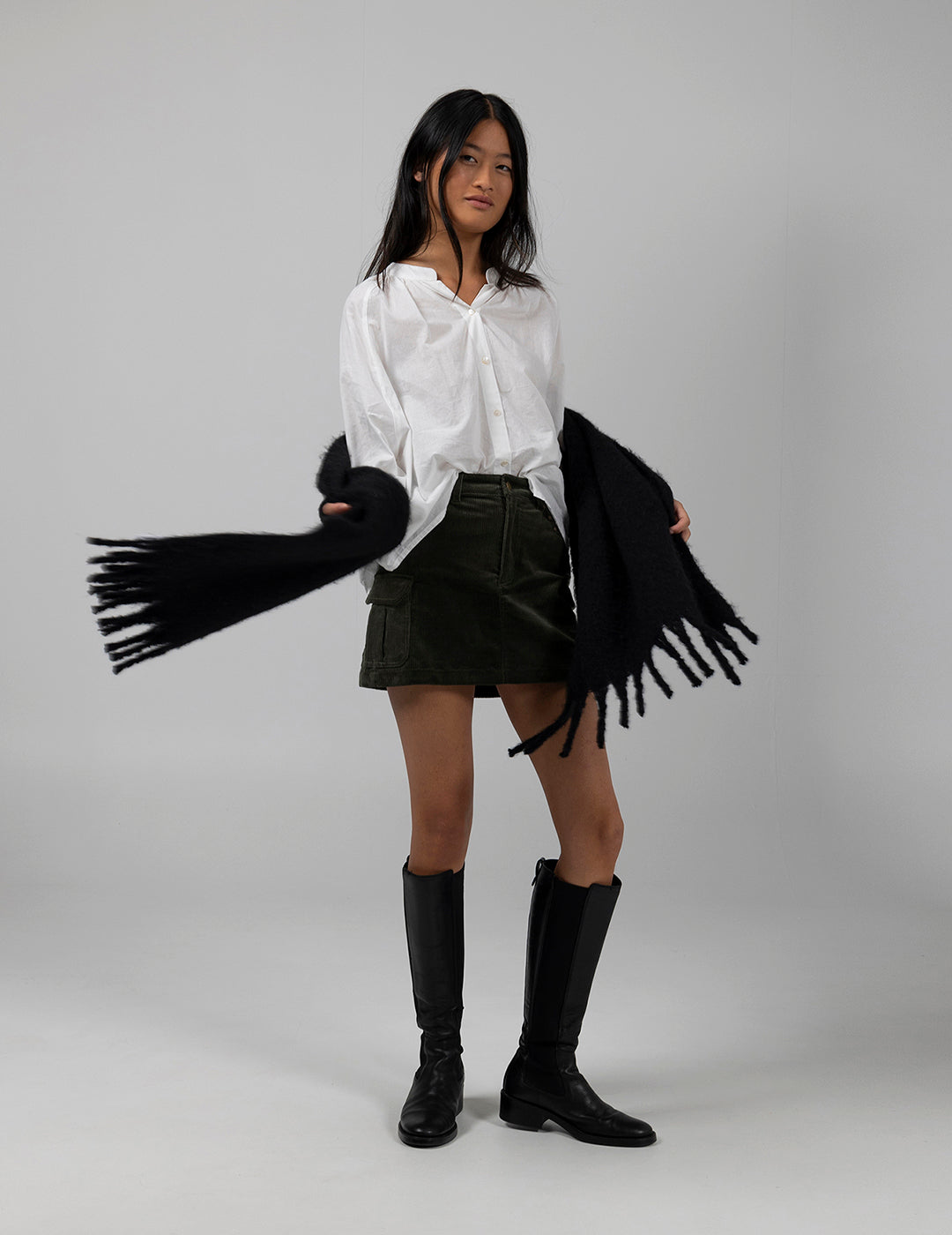 TEEN CORDUROY SHORT SKIRT MILITARY GREEN