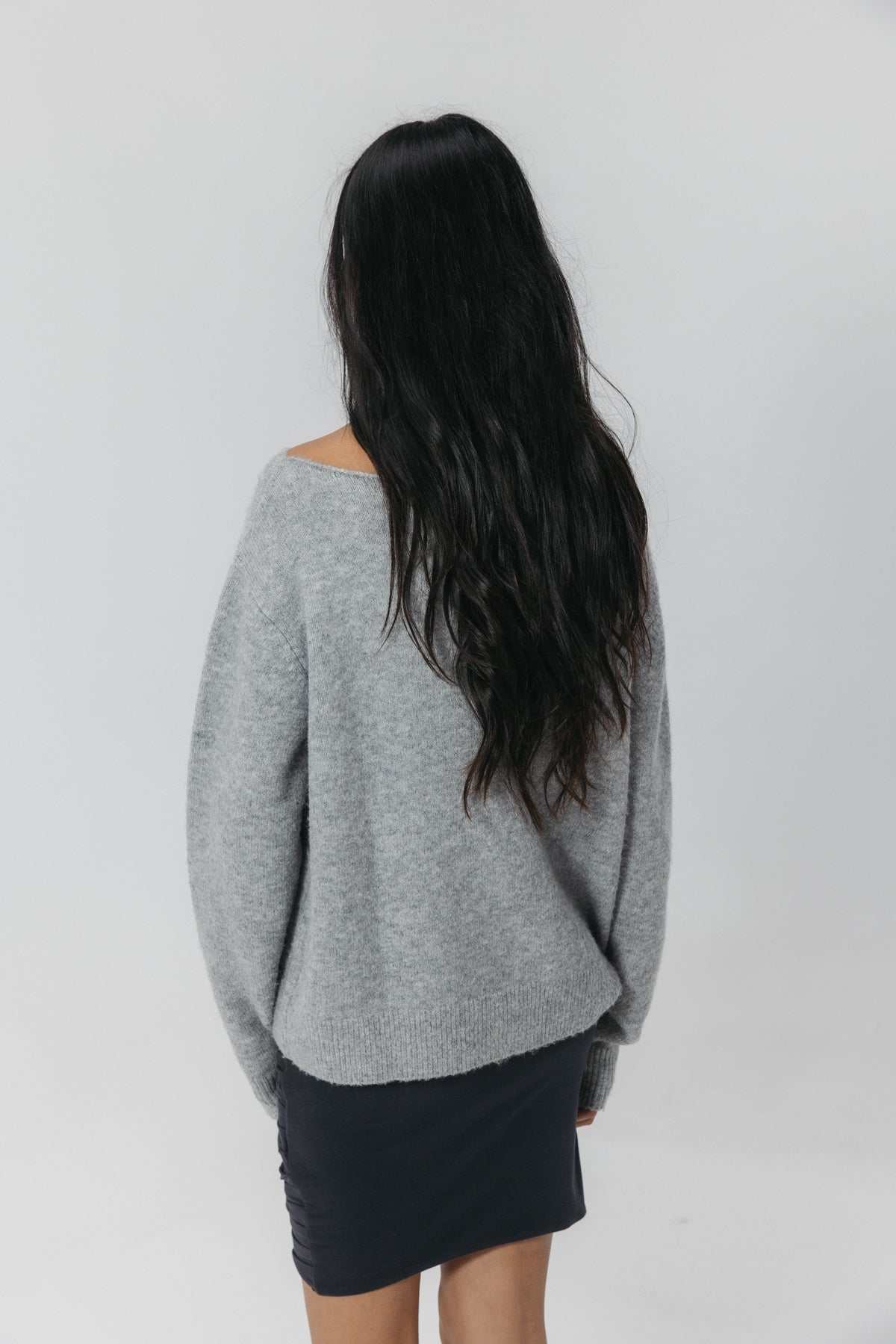 FALDA TEEN DRAPEADA EFECTO LAVADO ANTRACITA