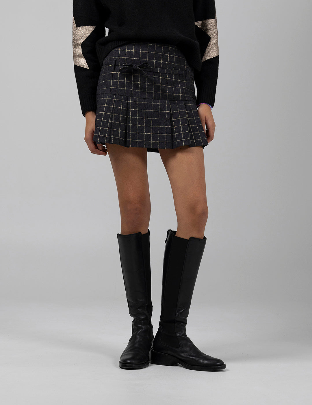 TEEN PANTS SKIRT WITH ANTHRACITE PLEATS