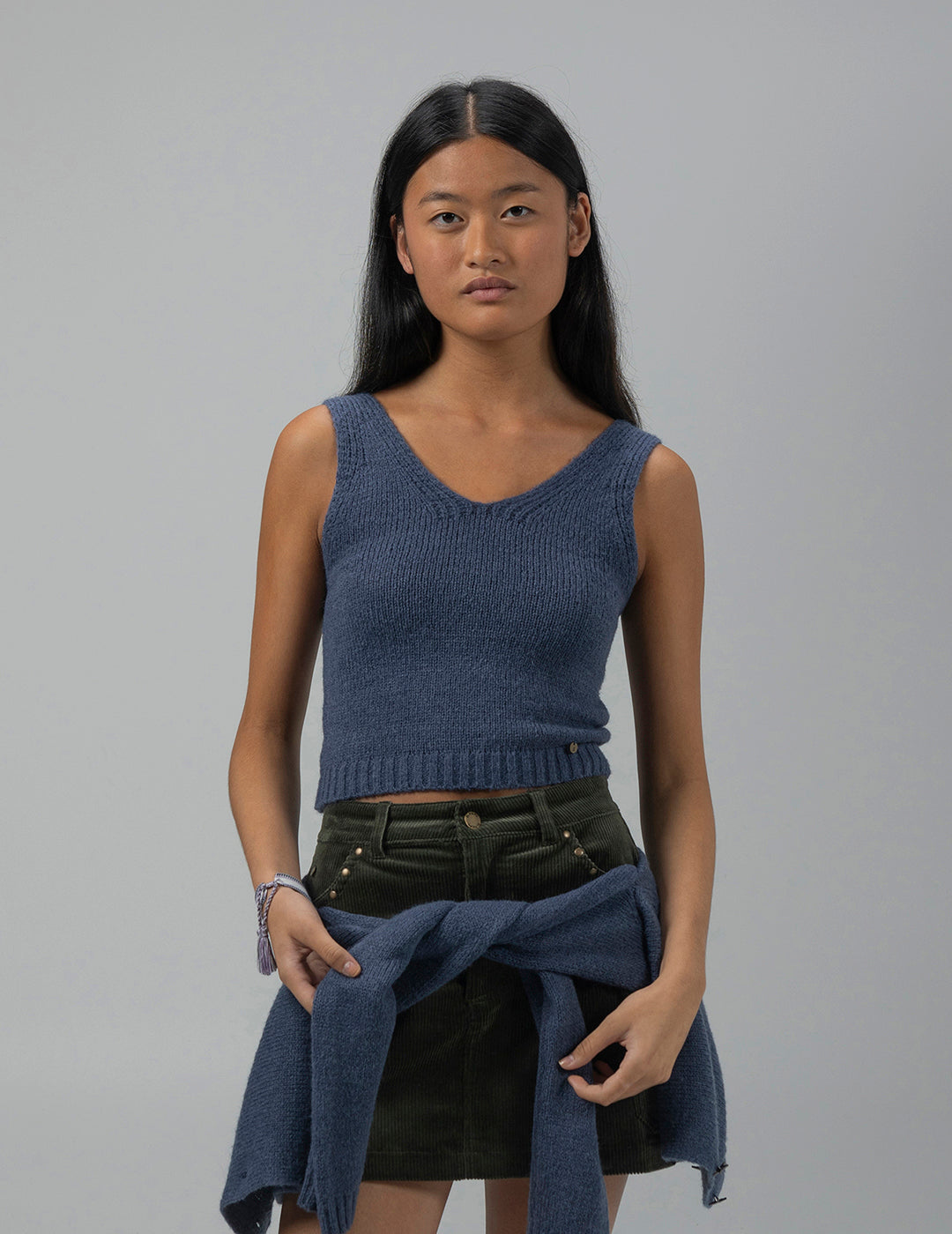 NAVY BLUE TEEN KNITTED TOP