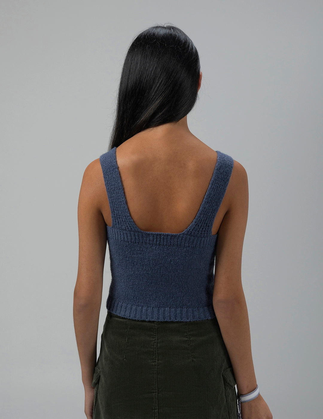 NAVY BLUE TEEN KNITTED TOP