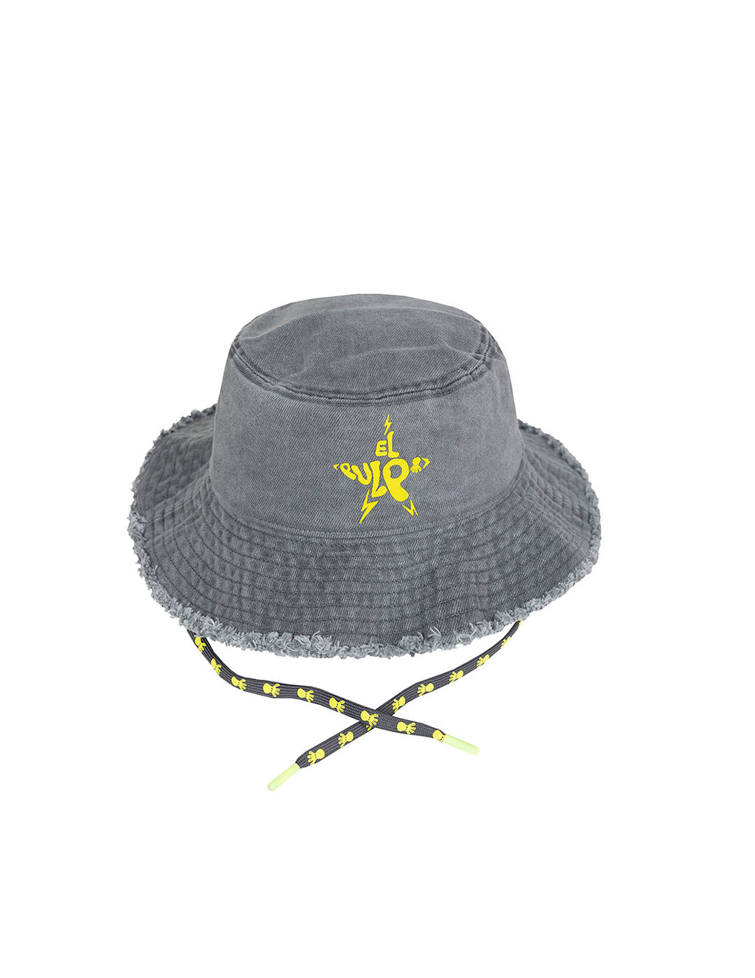 DENIM BUCKET WITH PERSONALIZED DRAWSTRING IN STAR CHARCOAL COLOR