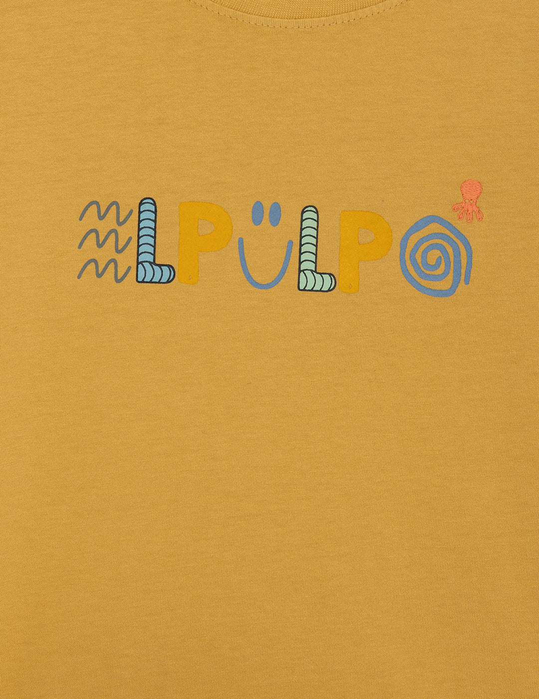 DELAVÉ MUSTARD SMILEY LETTER PRINT BOYS T-SHIRT