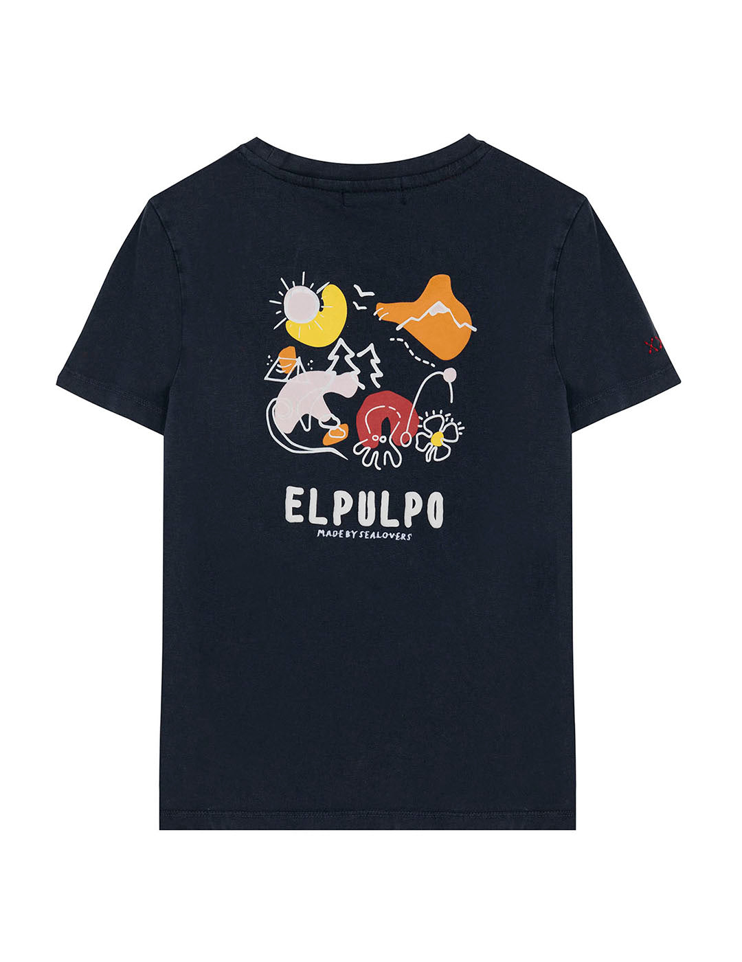 DELAVÉ NAVY BLUE WATERCOLOUR ESSENTIALS PRINT BOYS T-SHIRT