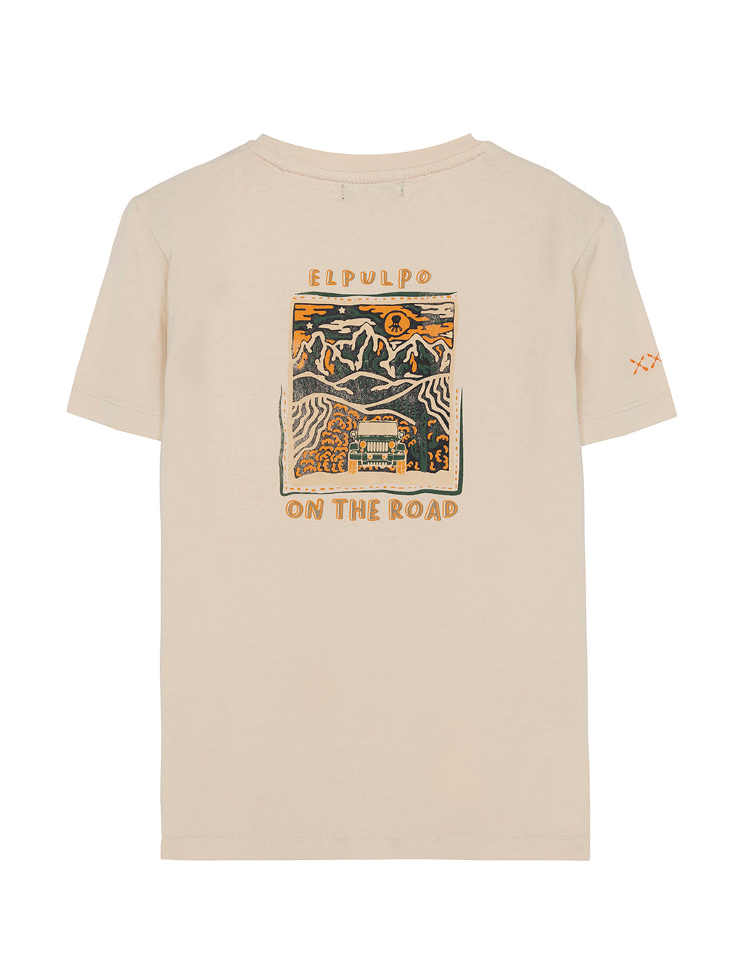 BOY'S T-SHIRT WITH ON THE ROAD PRINT, OFF-WHITE