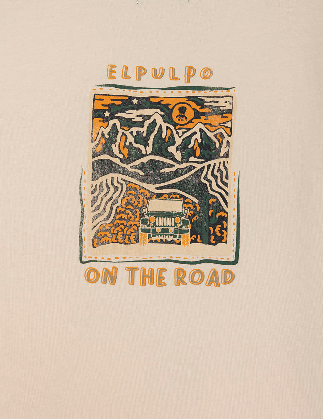 CAMISETA NIÑO ESTAMPADO ON THE ROAD BLANCO ROTO