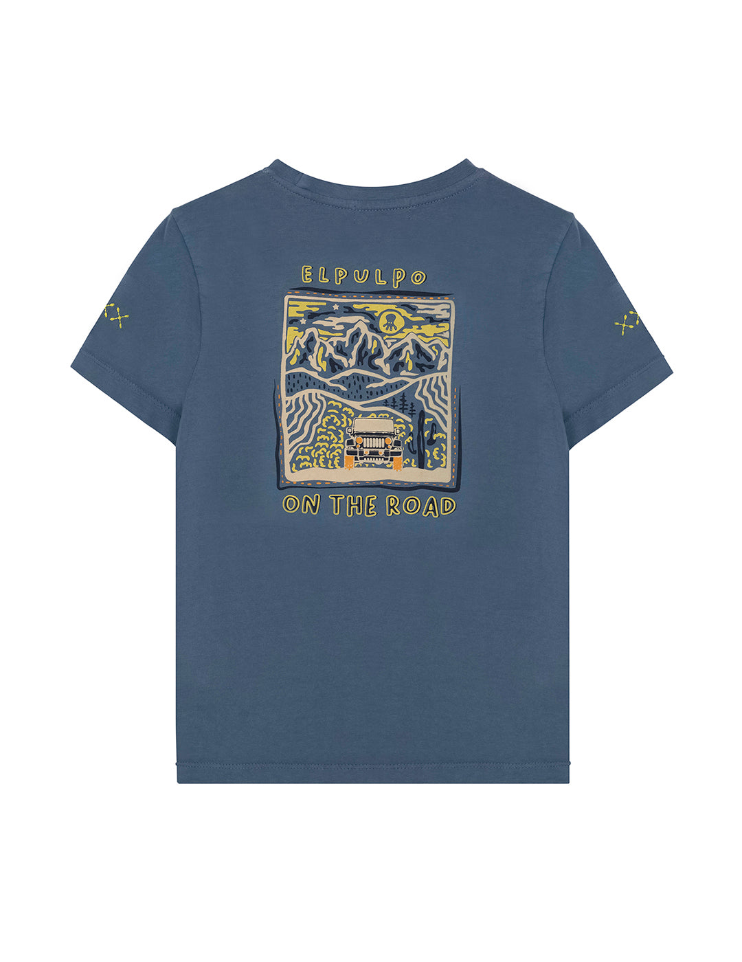 BOY'S T-SHIRT WITH ON THE ROAD PRINT INDIGO DELAVÉ