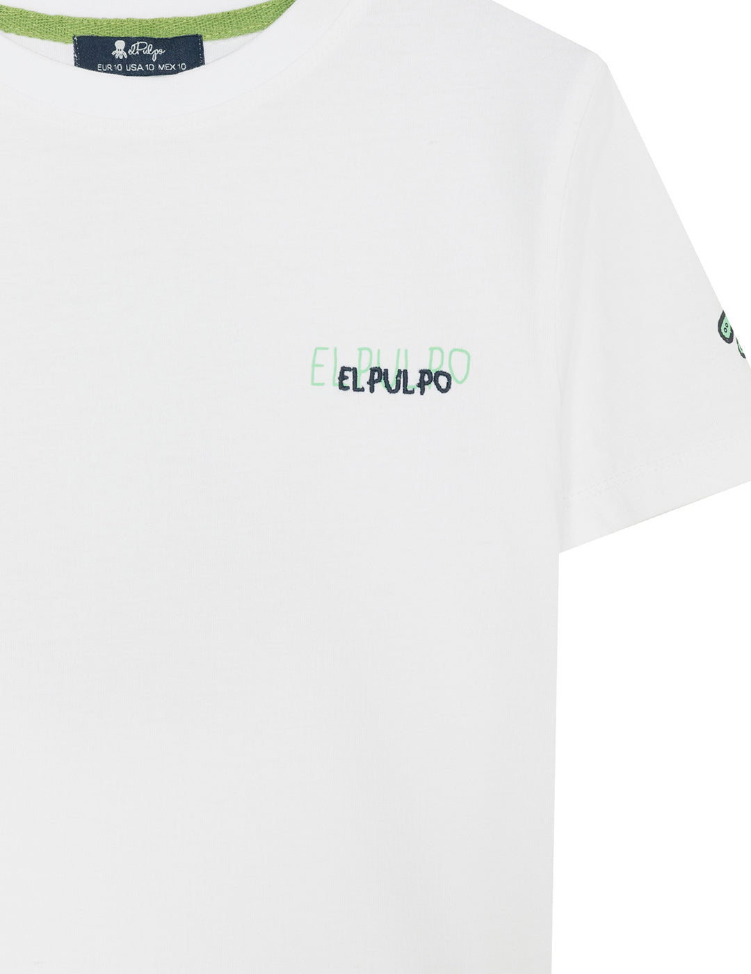 CAMISETA NIÑO ESTAMPADO TRIPLE LOGO DESGASTADO BLANCO PURO