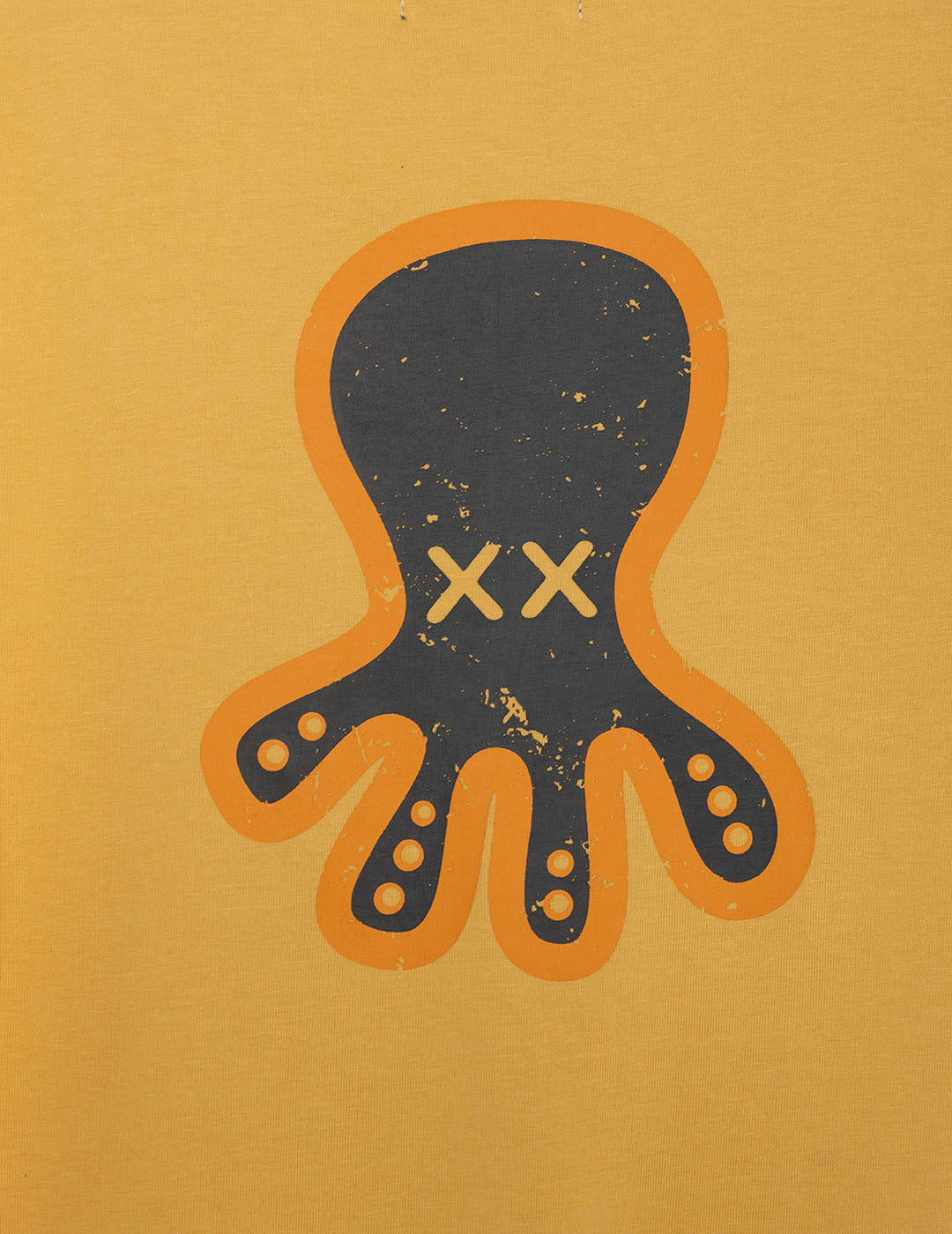 CHILDREN'S T-SHIRT WITH TRIPLE LOGO PRINT IN MUSTARD DELAVÉ