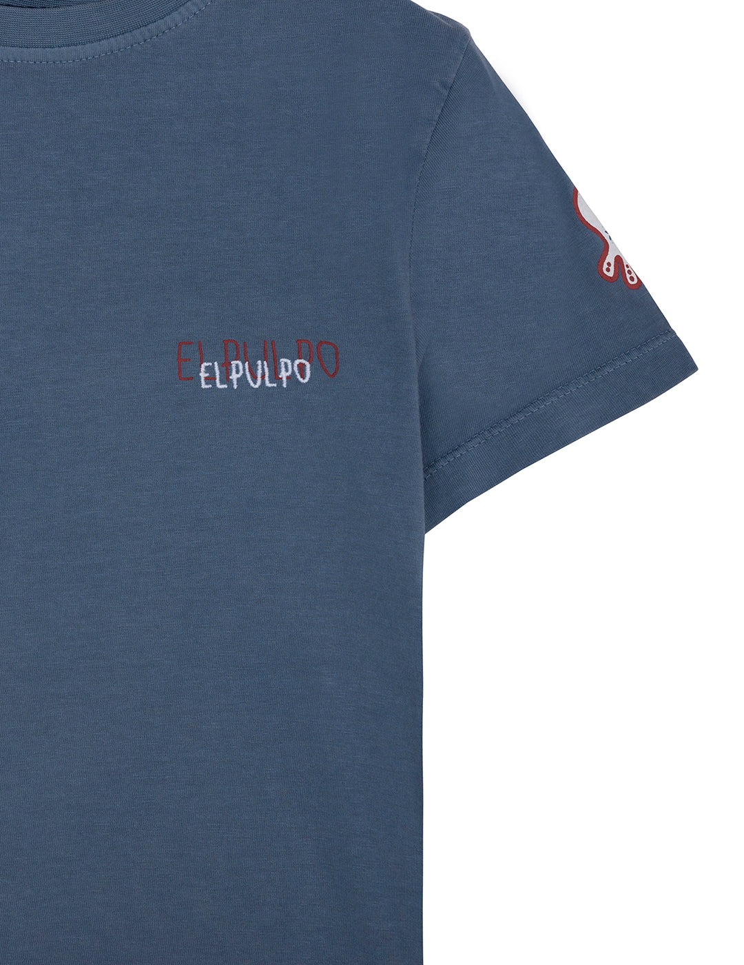 BOYS' T-SHIRT WITH TRIPLE LOGO PRINT INDIGO DELAVÉ