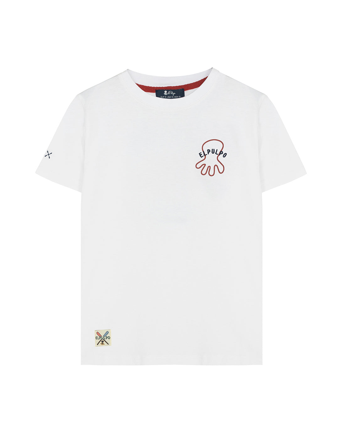 CAMISETA NIÑO BORDADO CONTRASTE ATLANTIC LIFESTYLE BLANCO PURO