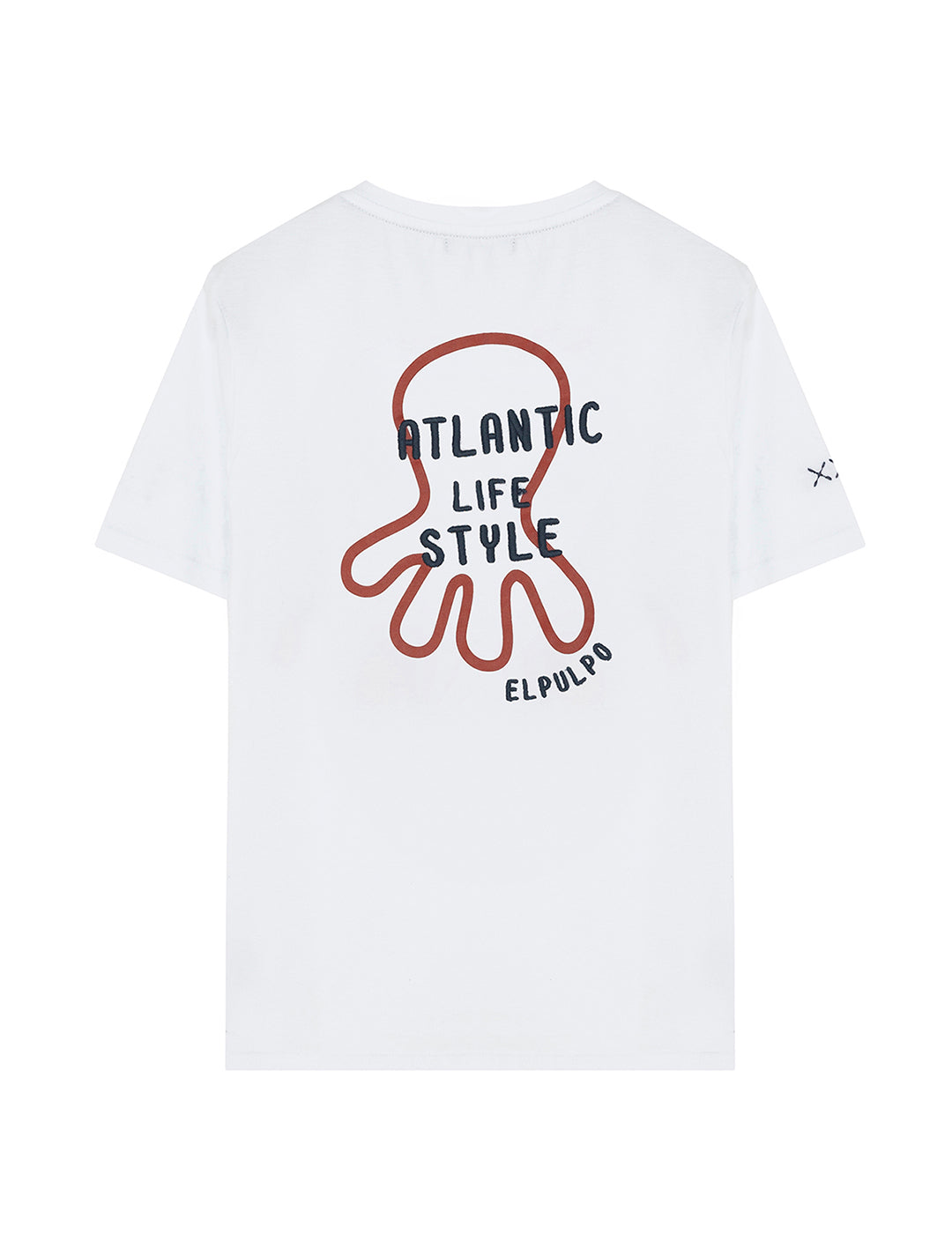 CAMISETA NIÑO BORDADO CONTRASTE ATLANTIC LIFESTYLE BLANCO PURO