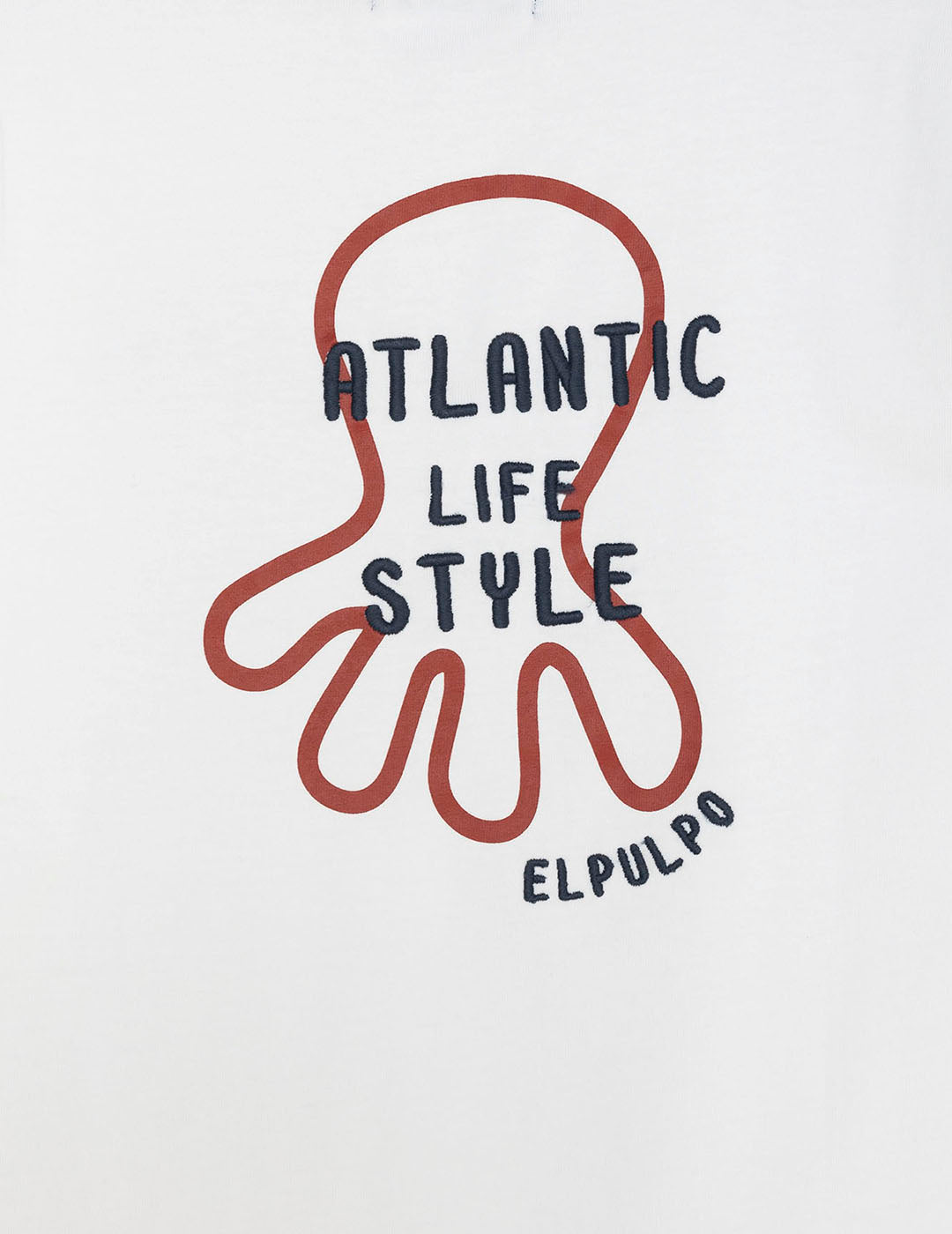 CAMISETA NIÑO BORDADO CONTRASTE ATLANTIC LIFESTYLE BLANCO PURO