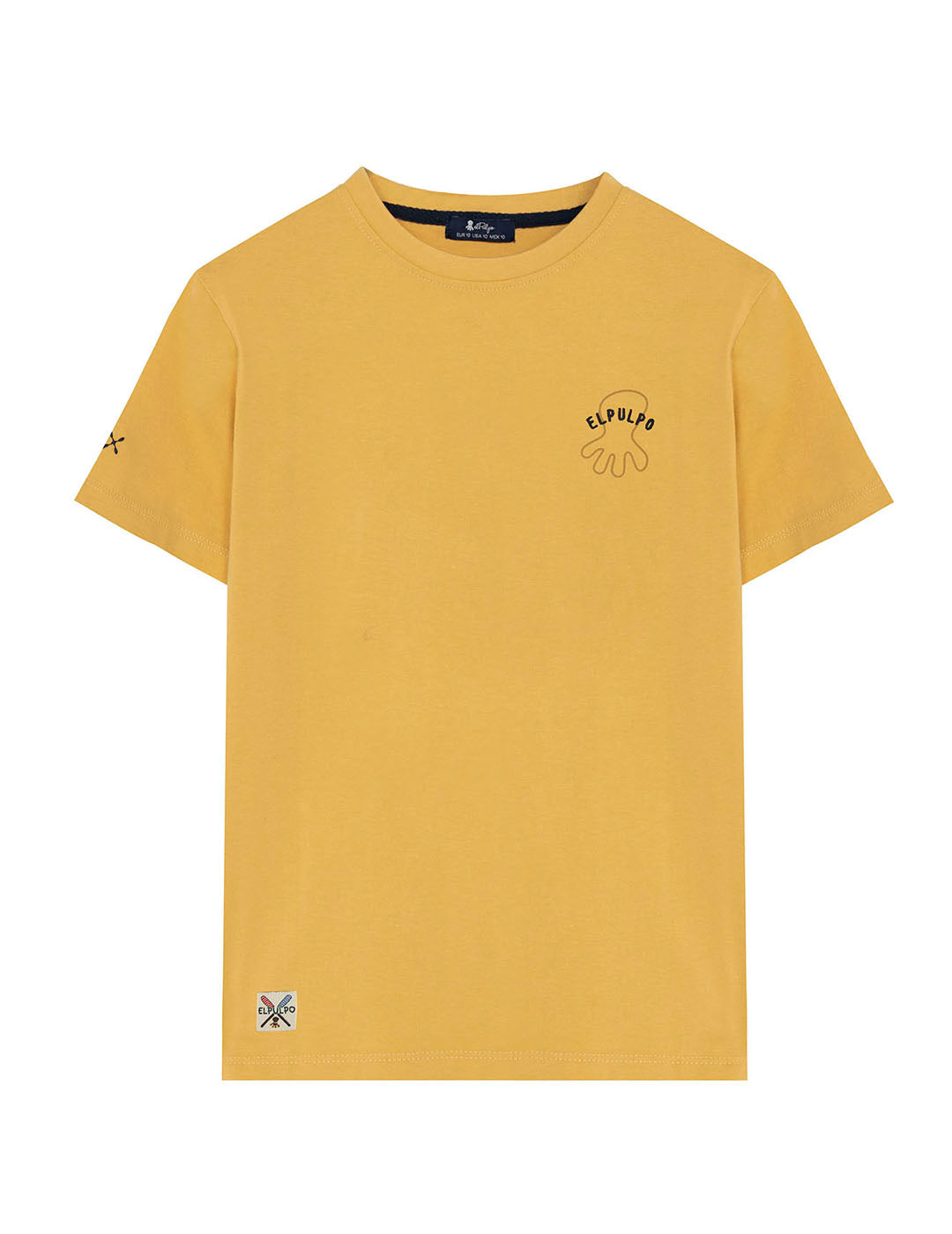 BOYS' T-SHIRT WITH CONTRAST EMBROIDERY SABES A-MAR MUSTARD DELAVÉ