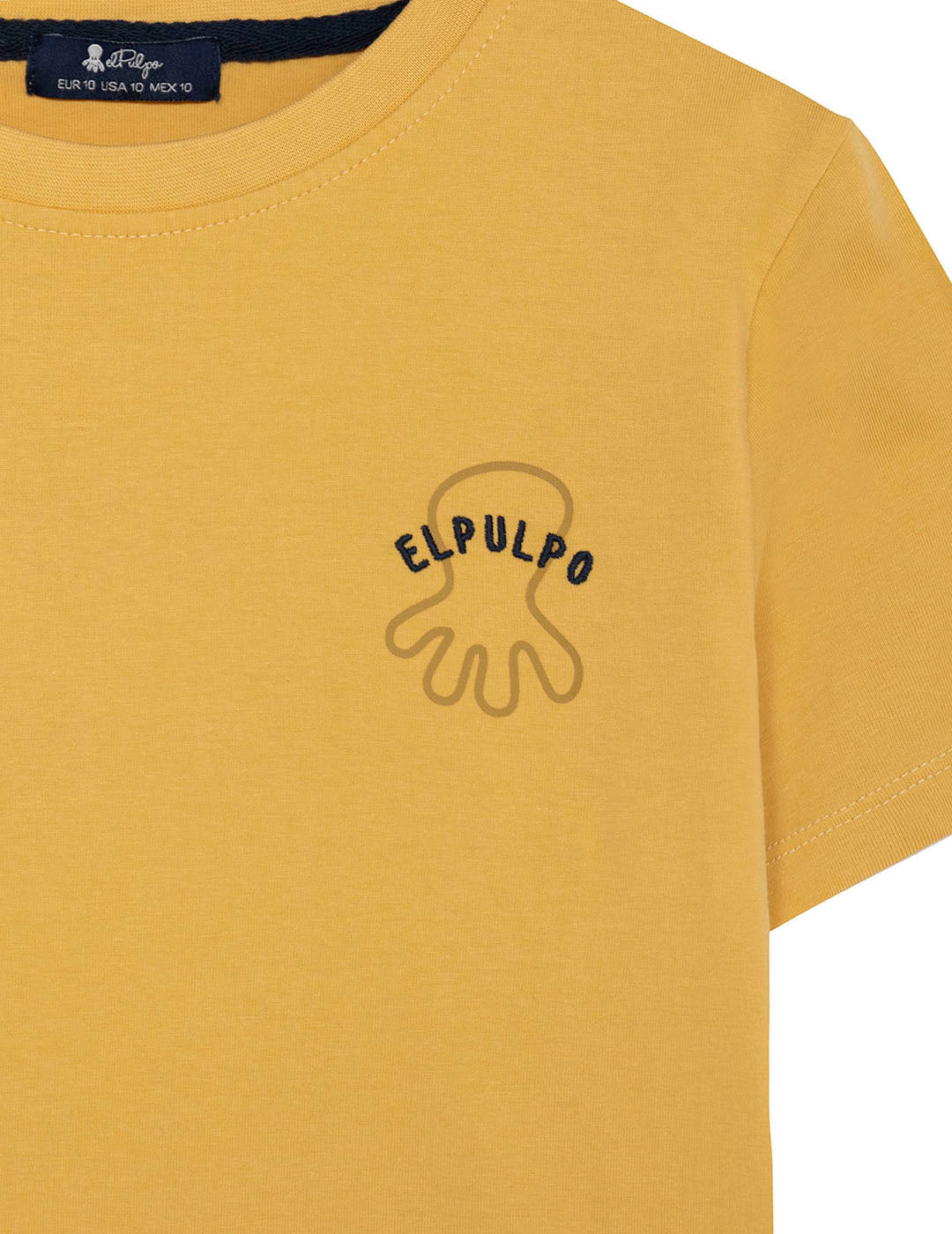 BOYS' T-SHIRT WITH CONTRAST EMBROIDERY SABES A-MAR MUSTARD DELAVÉ