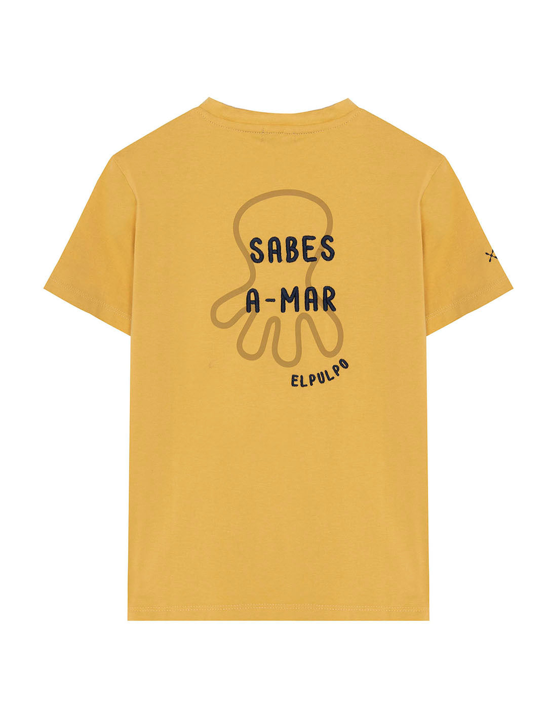 BOYS' T-SHIRT WITH CONTRAST EMBROIDERY SABES A-MAR MUSTARD DELAVÉ