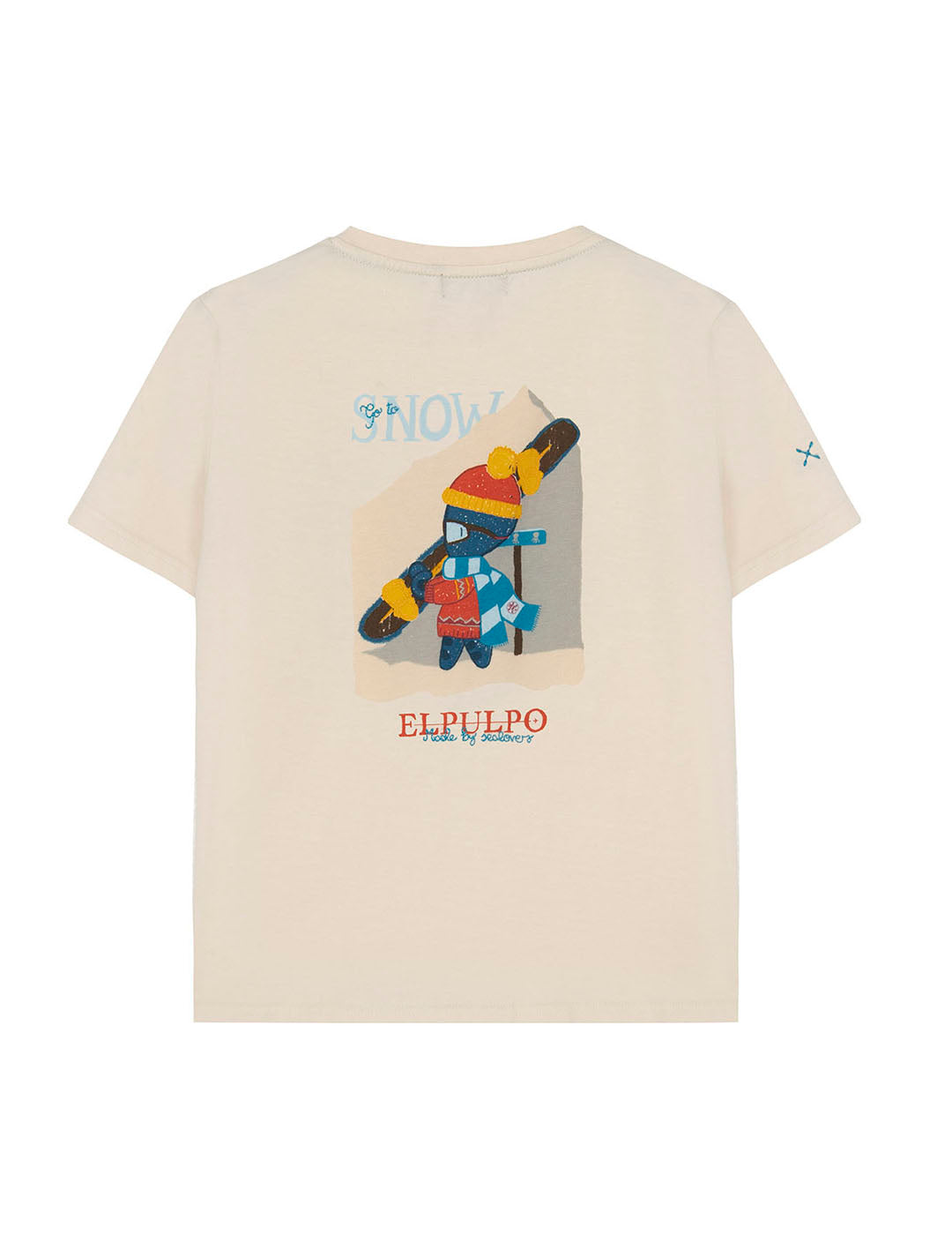 CAMISETA NIÑO ESTAMPADO ELPULPO SPAINSNOW BLANCO ROTO