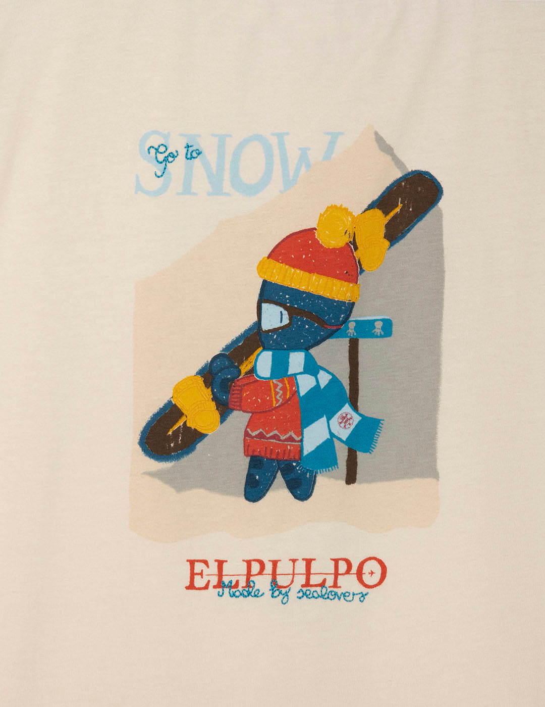 CAMISETA NIÑO ESTAMPADO ELPULPO SPAINSNOW BLANCO ROTO