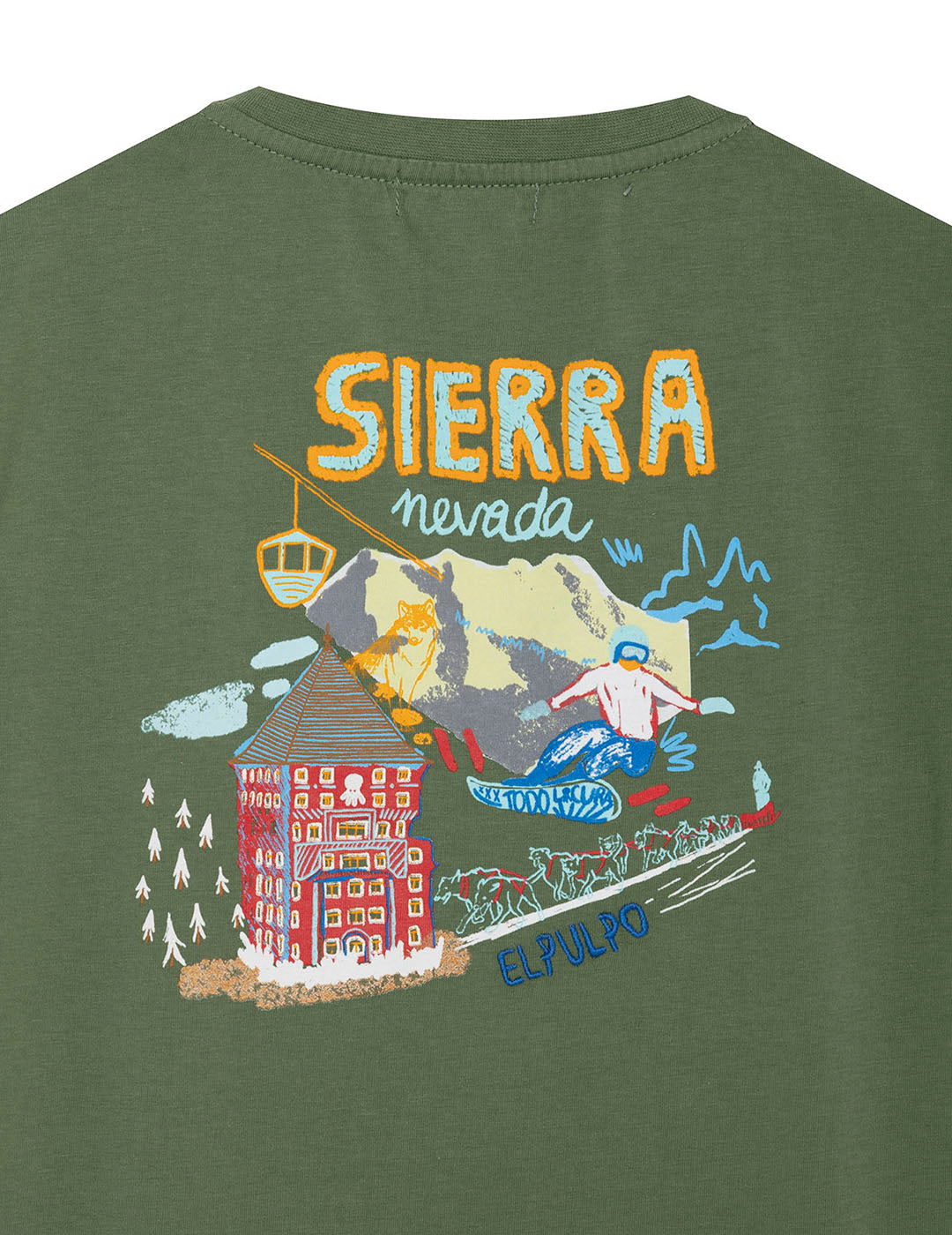 CAMISETA NIÑO ESTAMPADO SIERRA NEVADA VERDE DELAVÉ