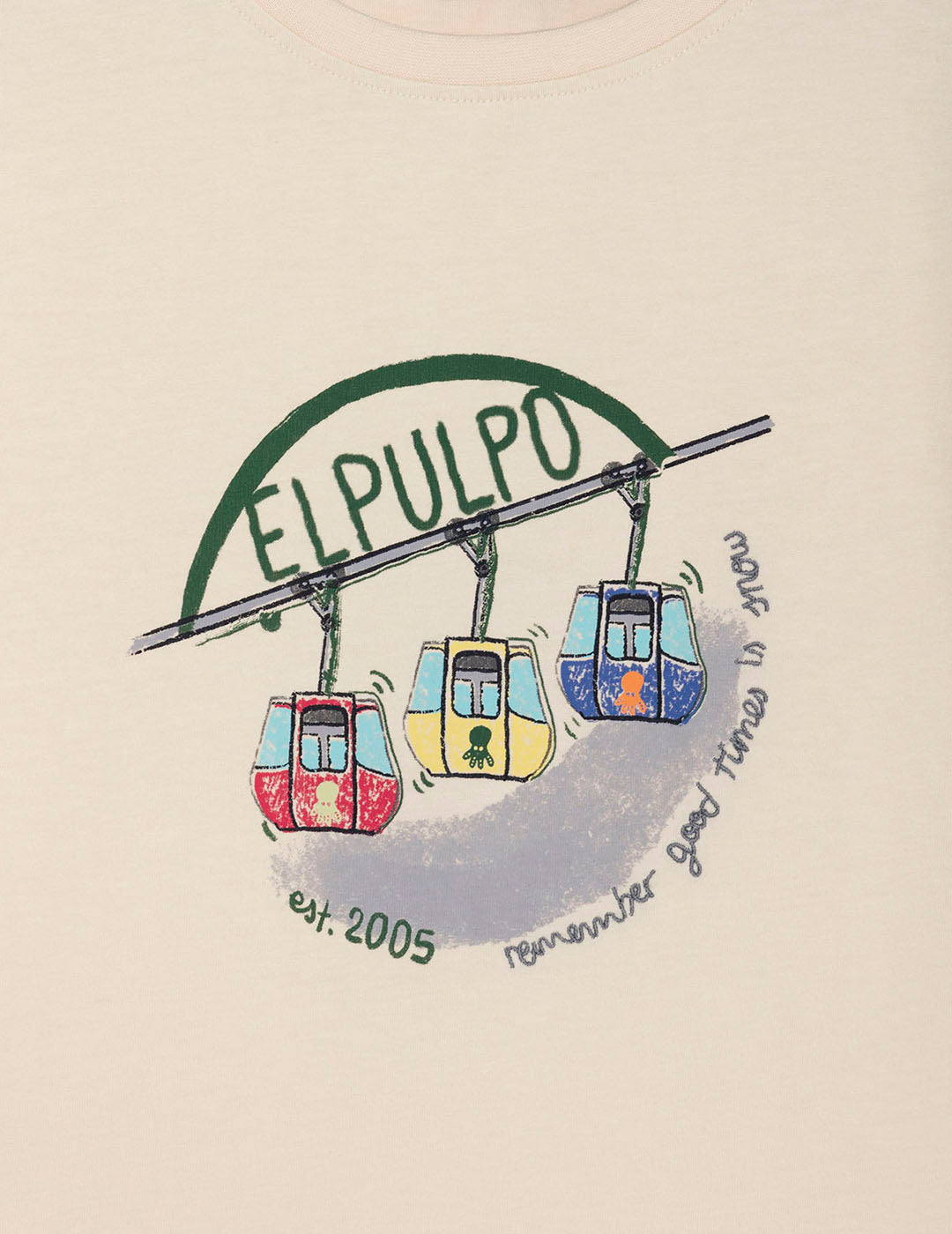 BOYS' T-SHIRT WITH CABLE CAR PRINT IN OFF-WHITE COLORS