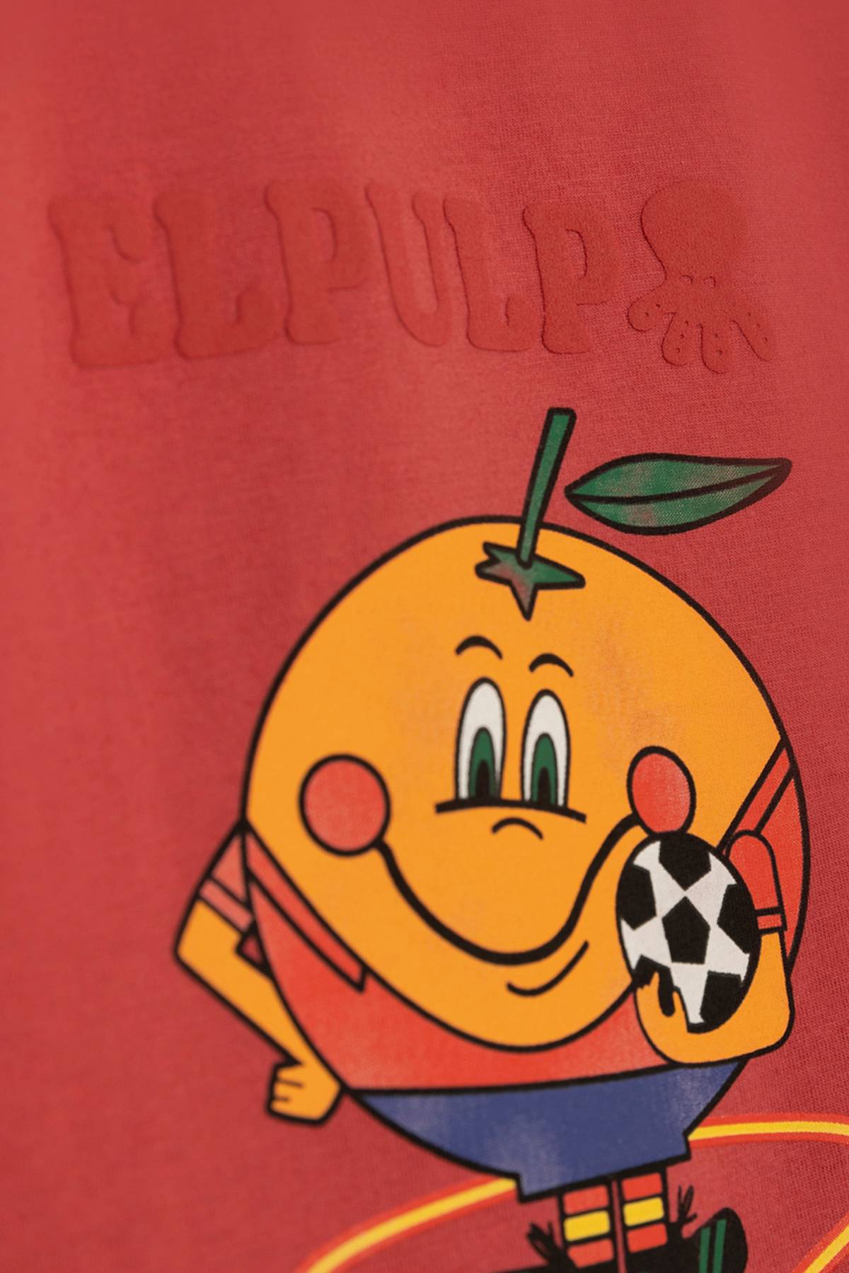 CAMISETA NIÑO ESTAMPADO ELPULPO Y NARANJITO ROJO DELAVÉ