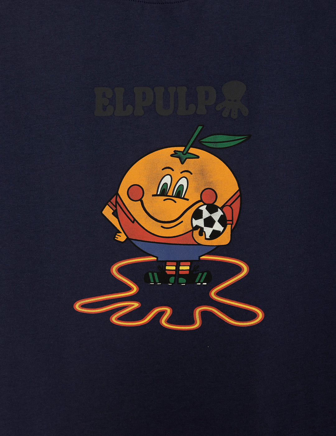 CAMISETA NIÑO ESTAMPADO ELPULPO Y NARANJITO AZUL MARINO DELAVÉ