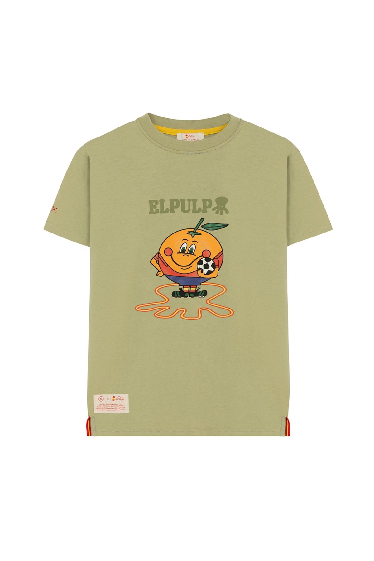CAMISETA NIÑO ESTAMPADO ELPULPO Y NARANJITO VERDE SALVIA